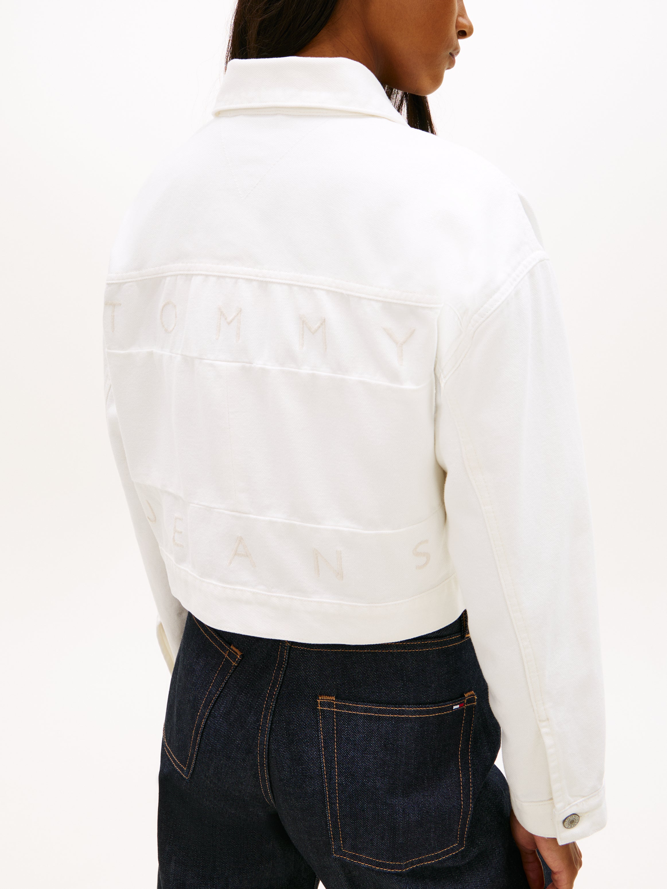 Back Logo Oversized Denim Trucker Jacket