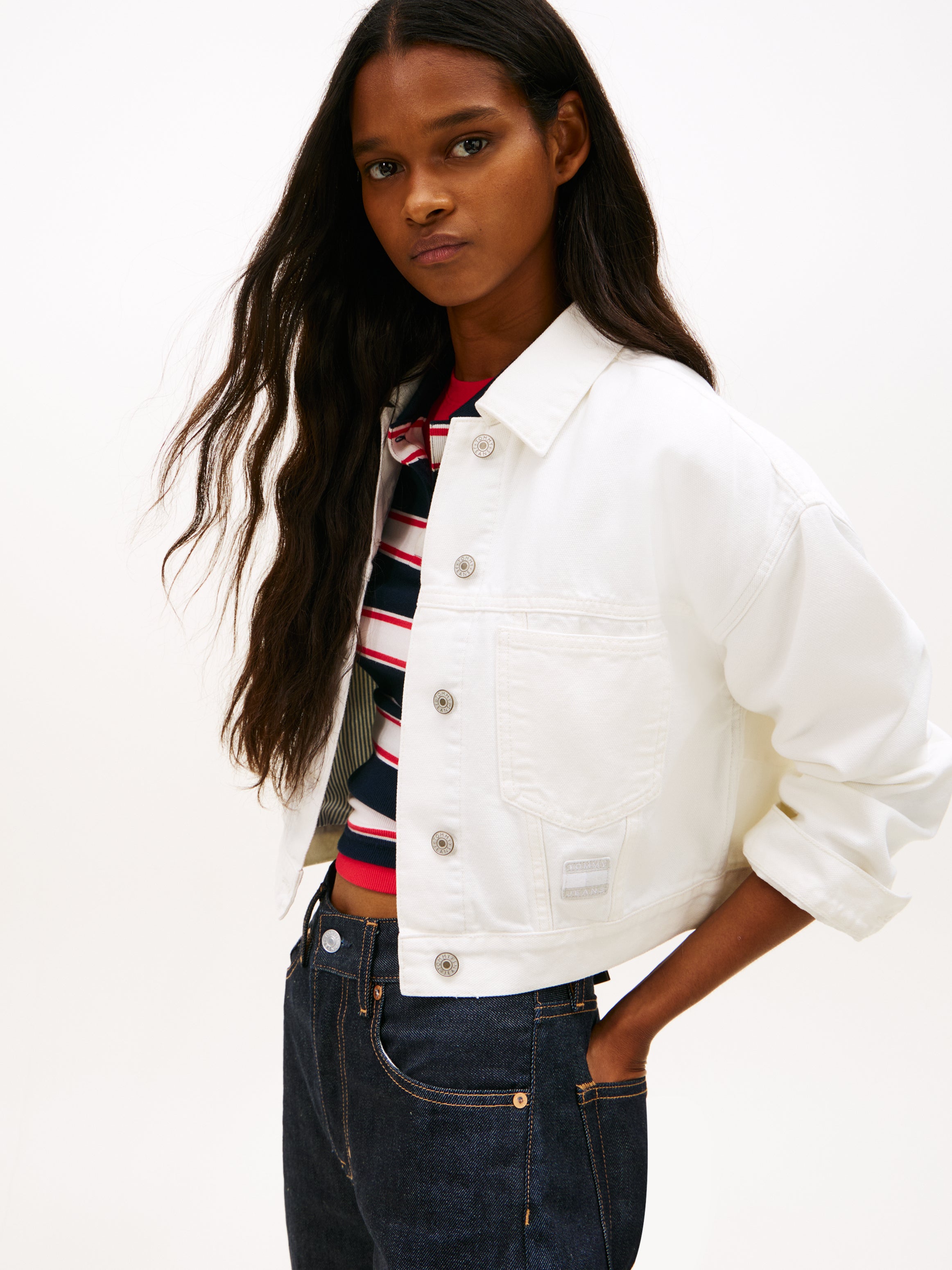 Back Logo Oversized Denim Trucker Jacket