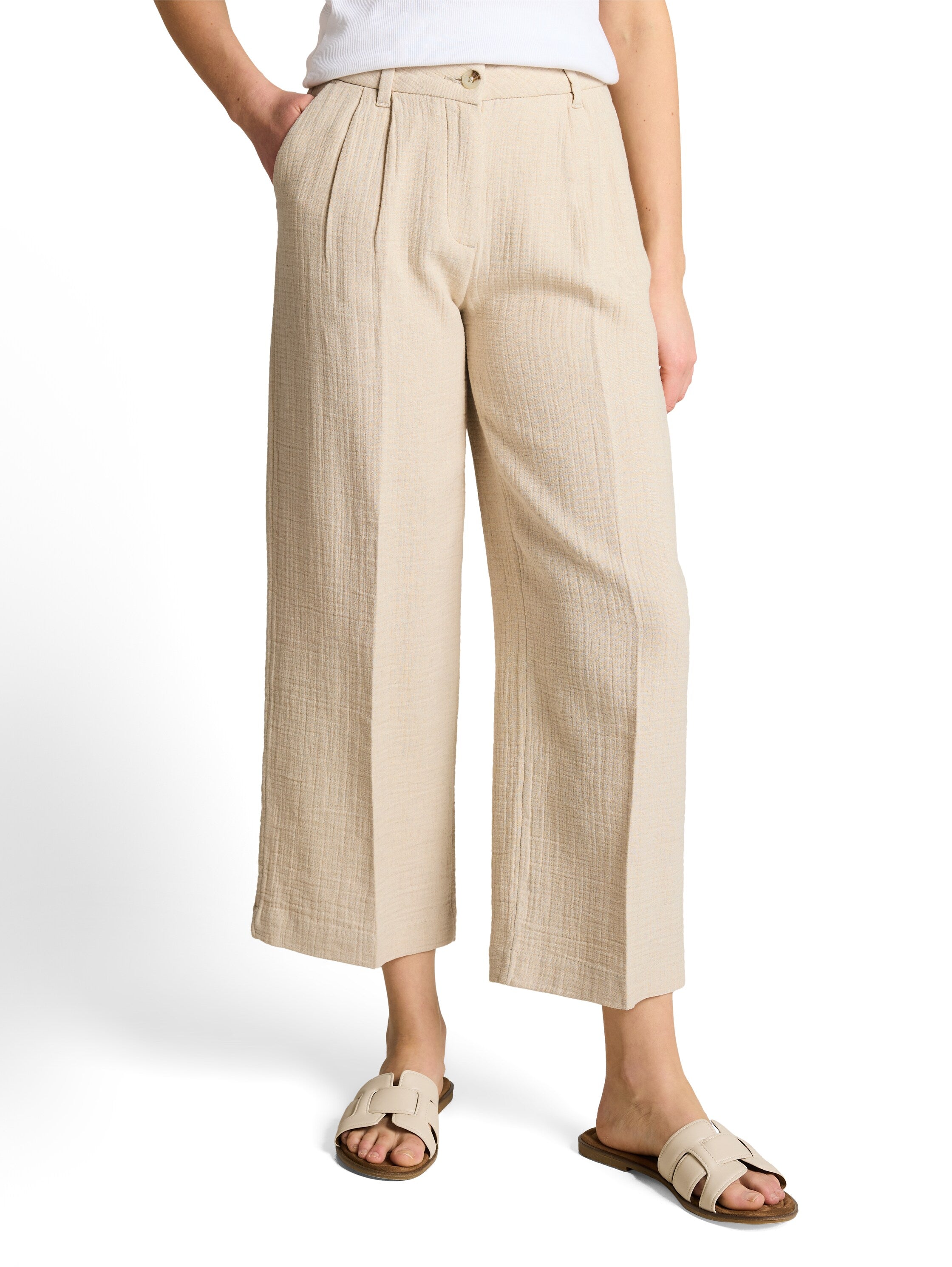 Culotte Hose mit Leinenanteil