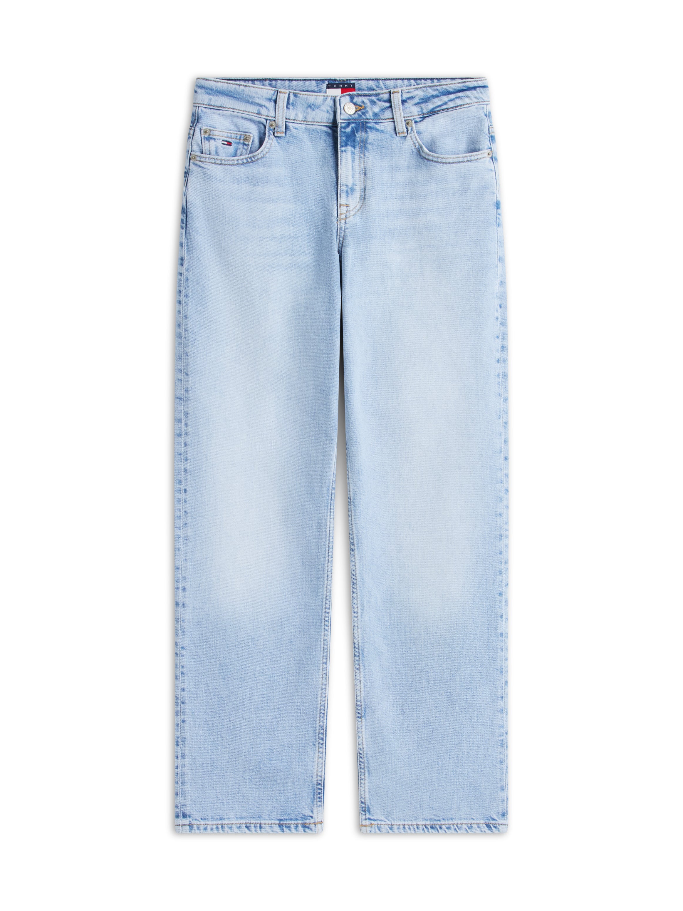 Faded Low Rise Straight Leg Jeans