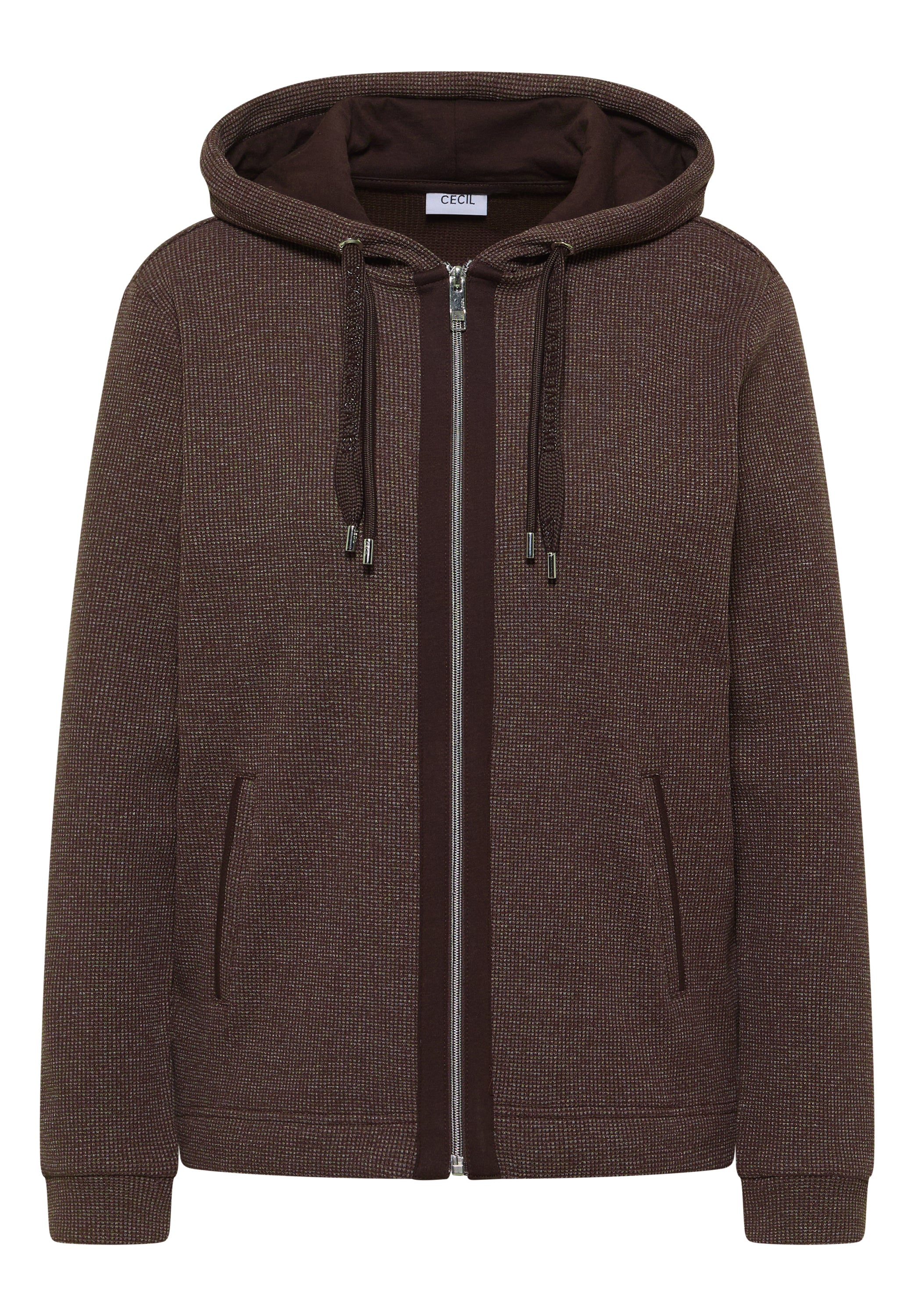 Langarm Jacke mit Kapuze und Taschen
