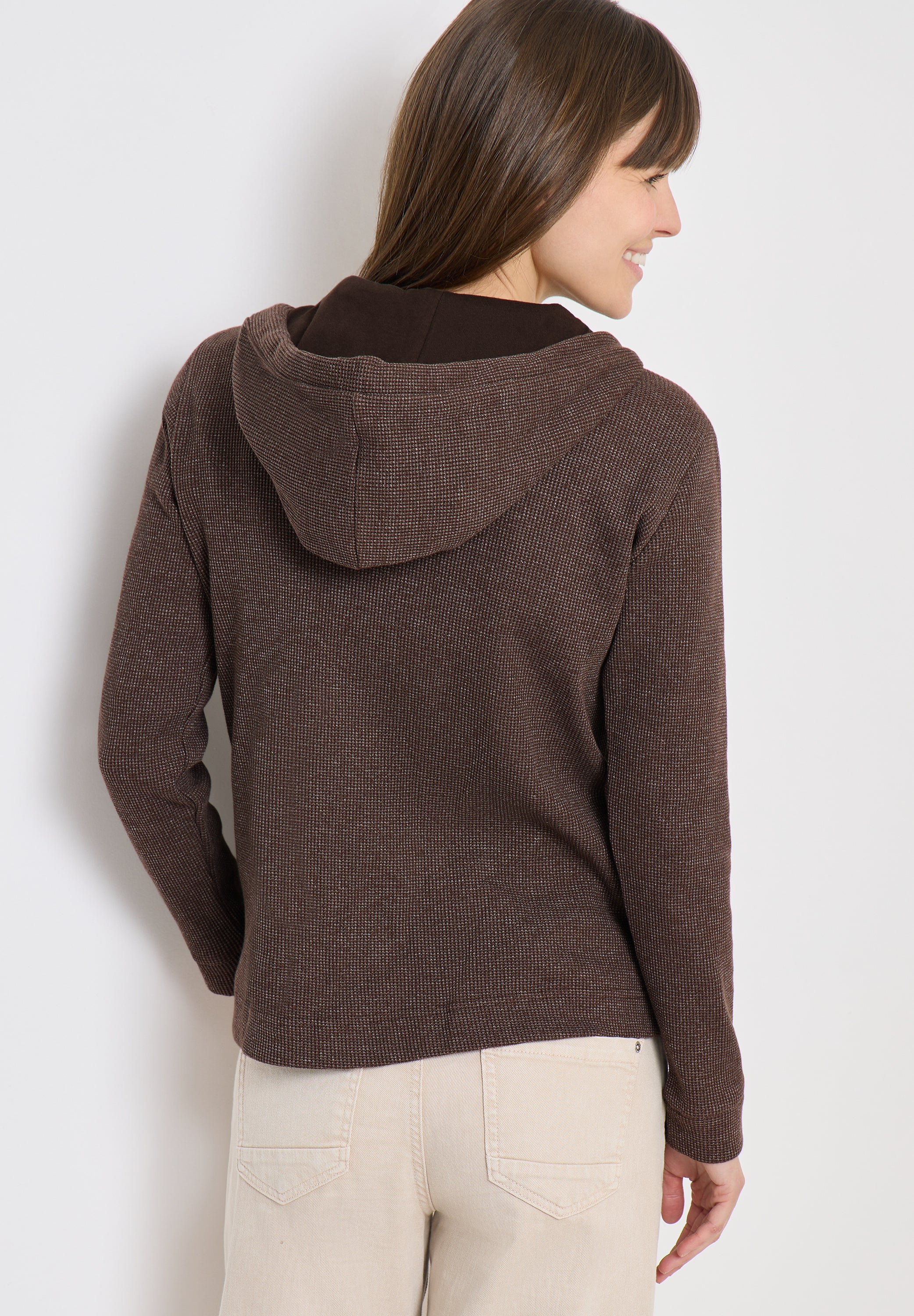 Langarm Jacke mit Kapuze und Taschen