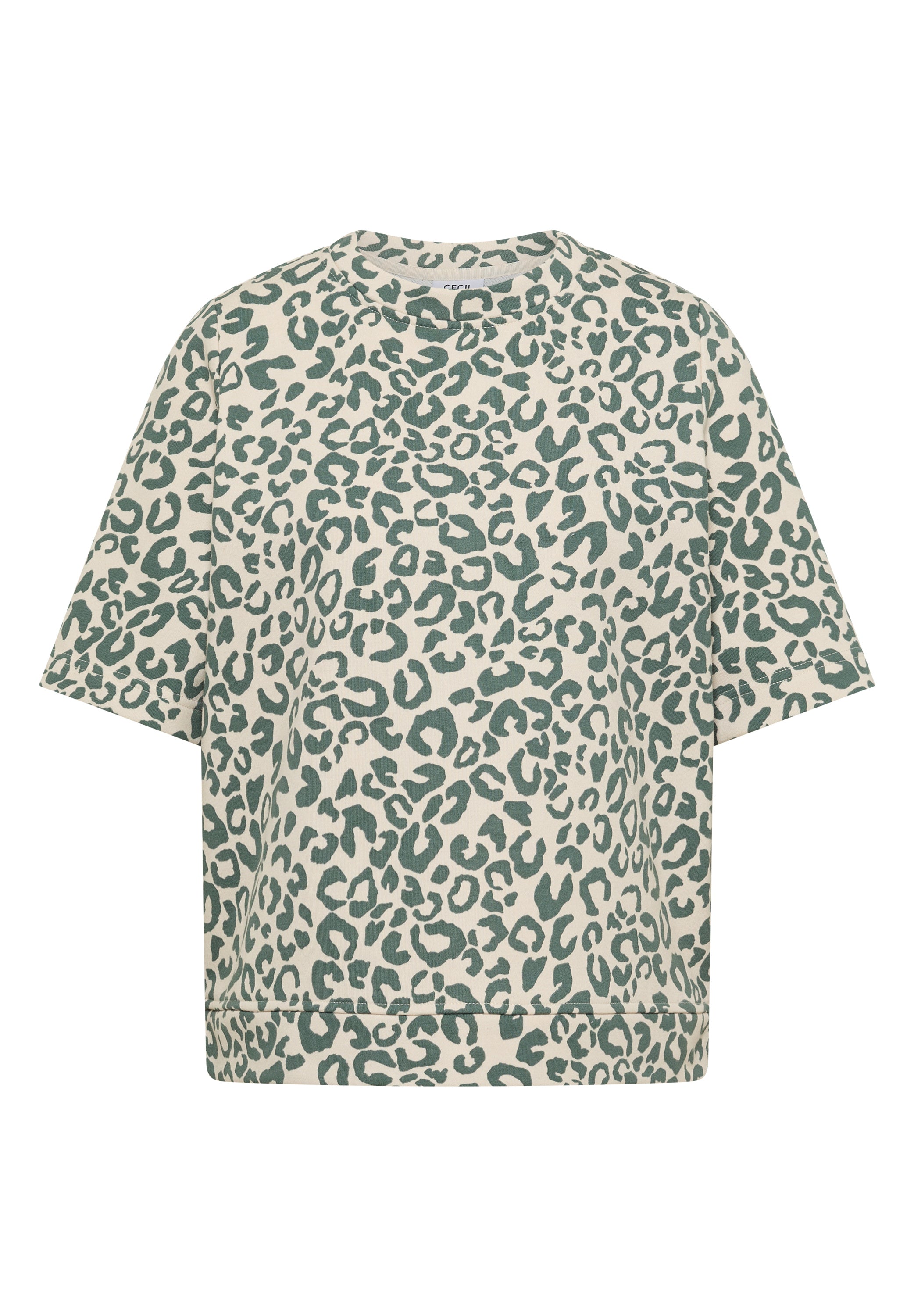 Kurzarm Sweatshirt mit Leo-Print