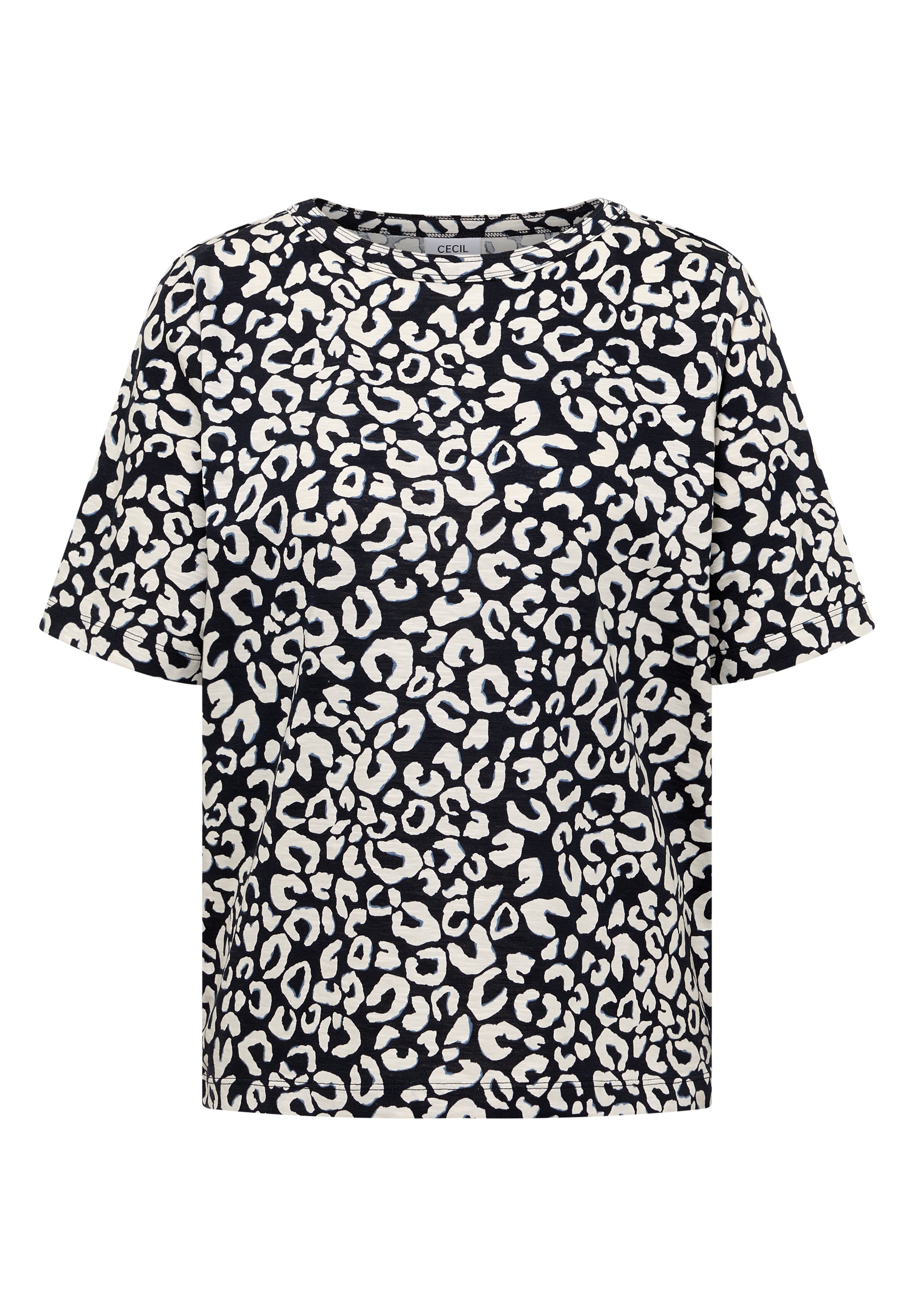 Shirt mit Boatneck und Leo-Print
