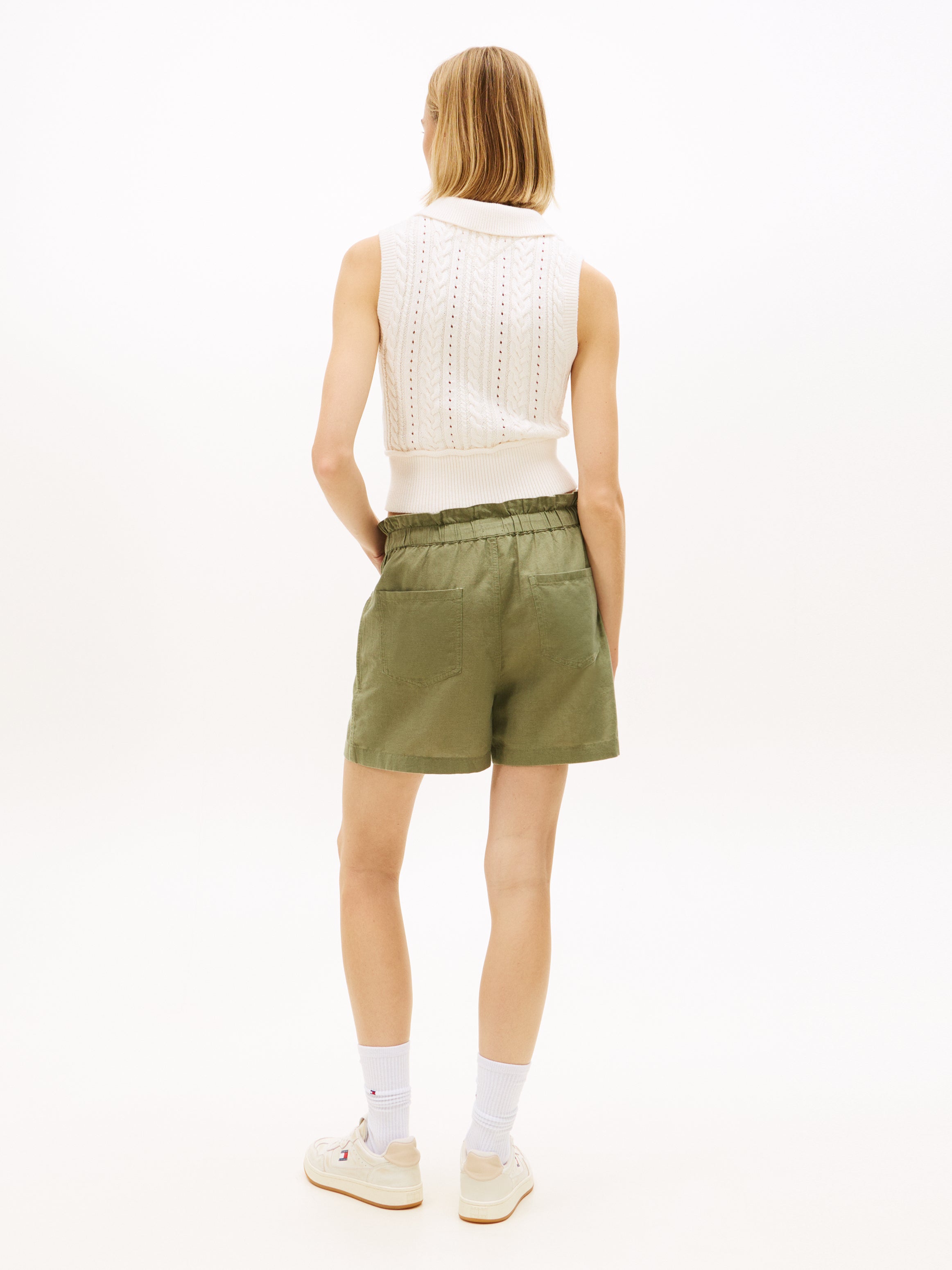 Linen Blend Five-Pocket Shorts