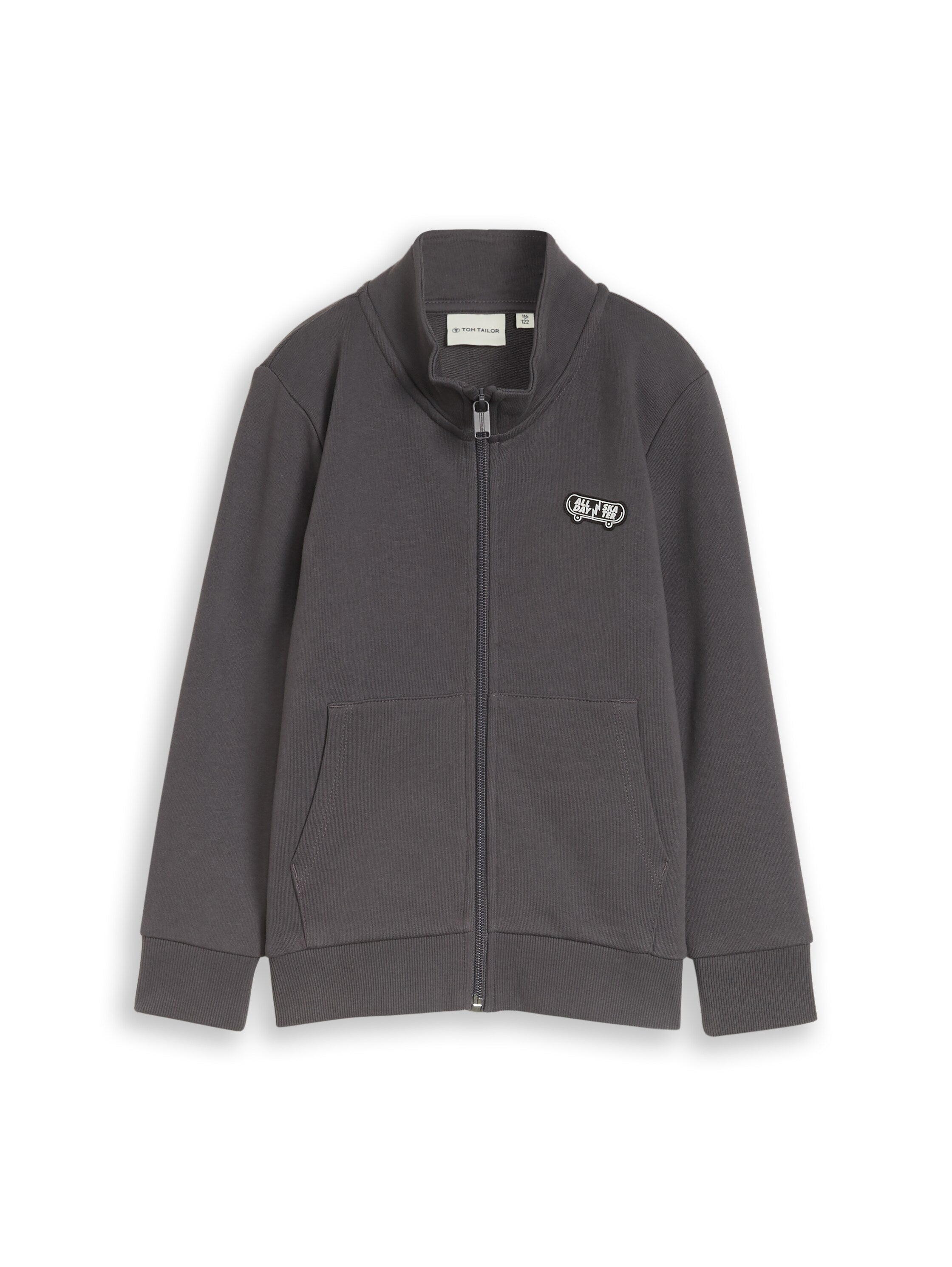 College Sweatjacke mit Stehkragen