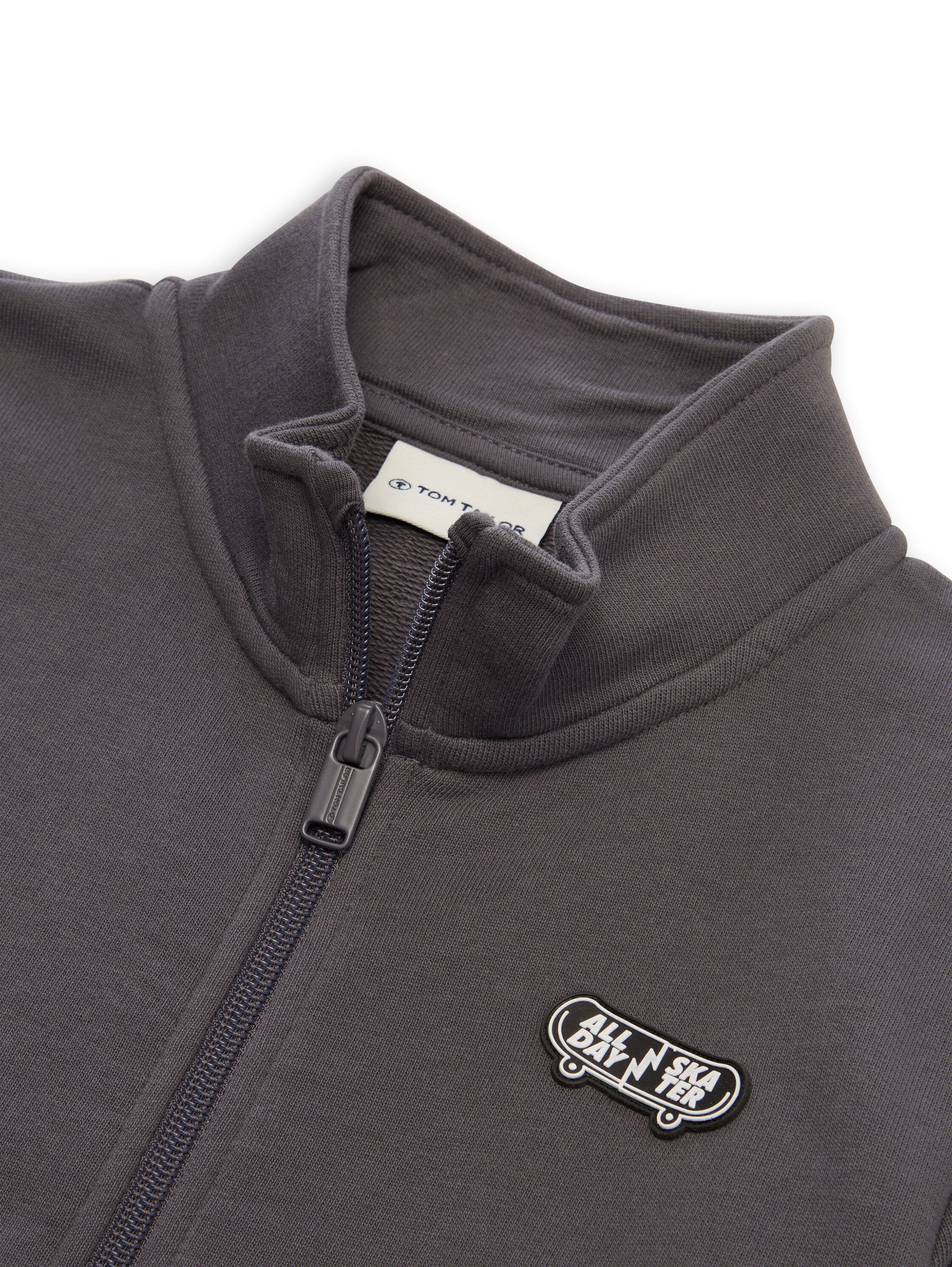 College Sweatjacke mit Stehkragen