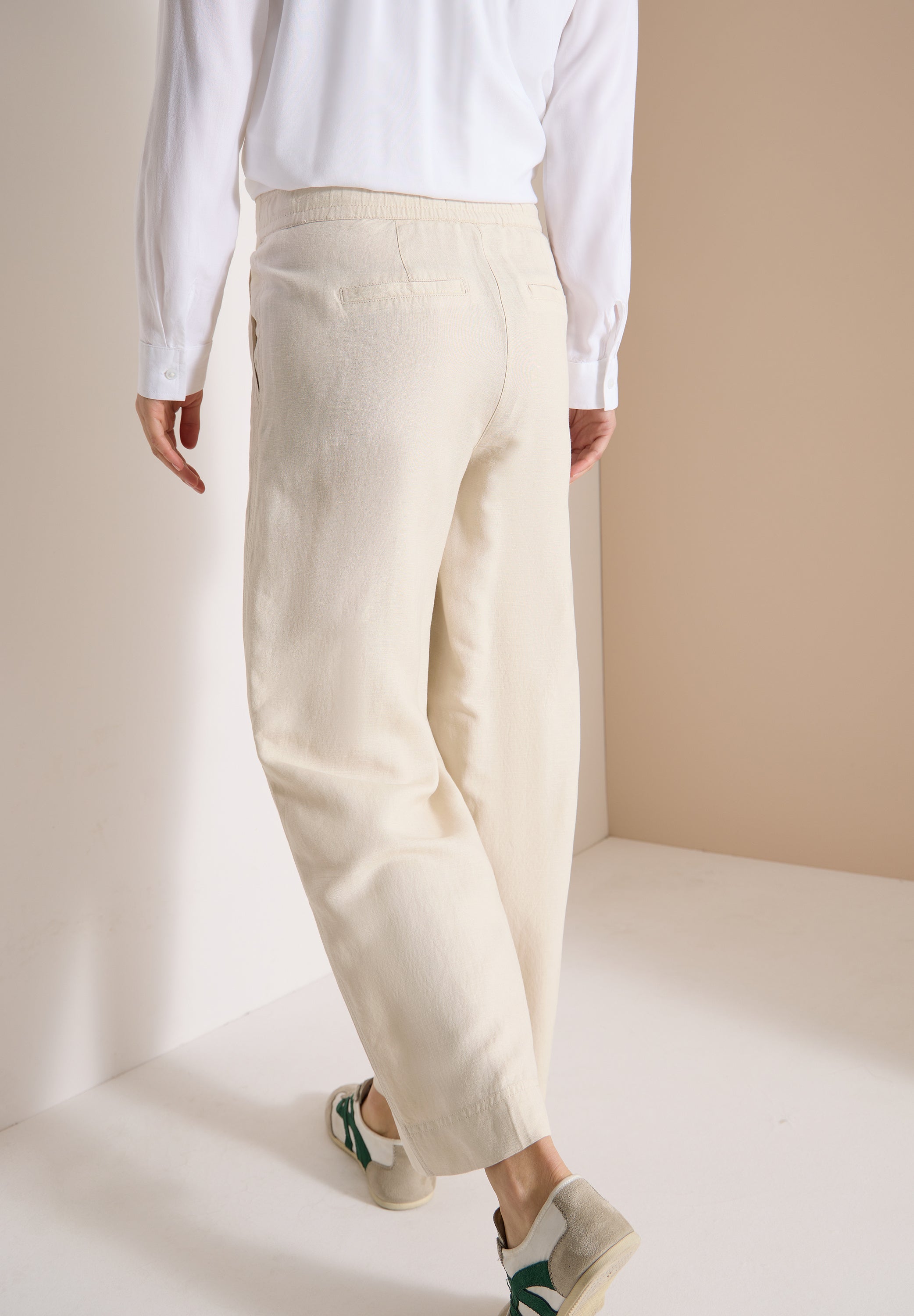 Wide Leg Hose im Loose Fit aus Leinenmix