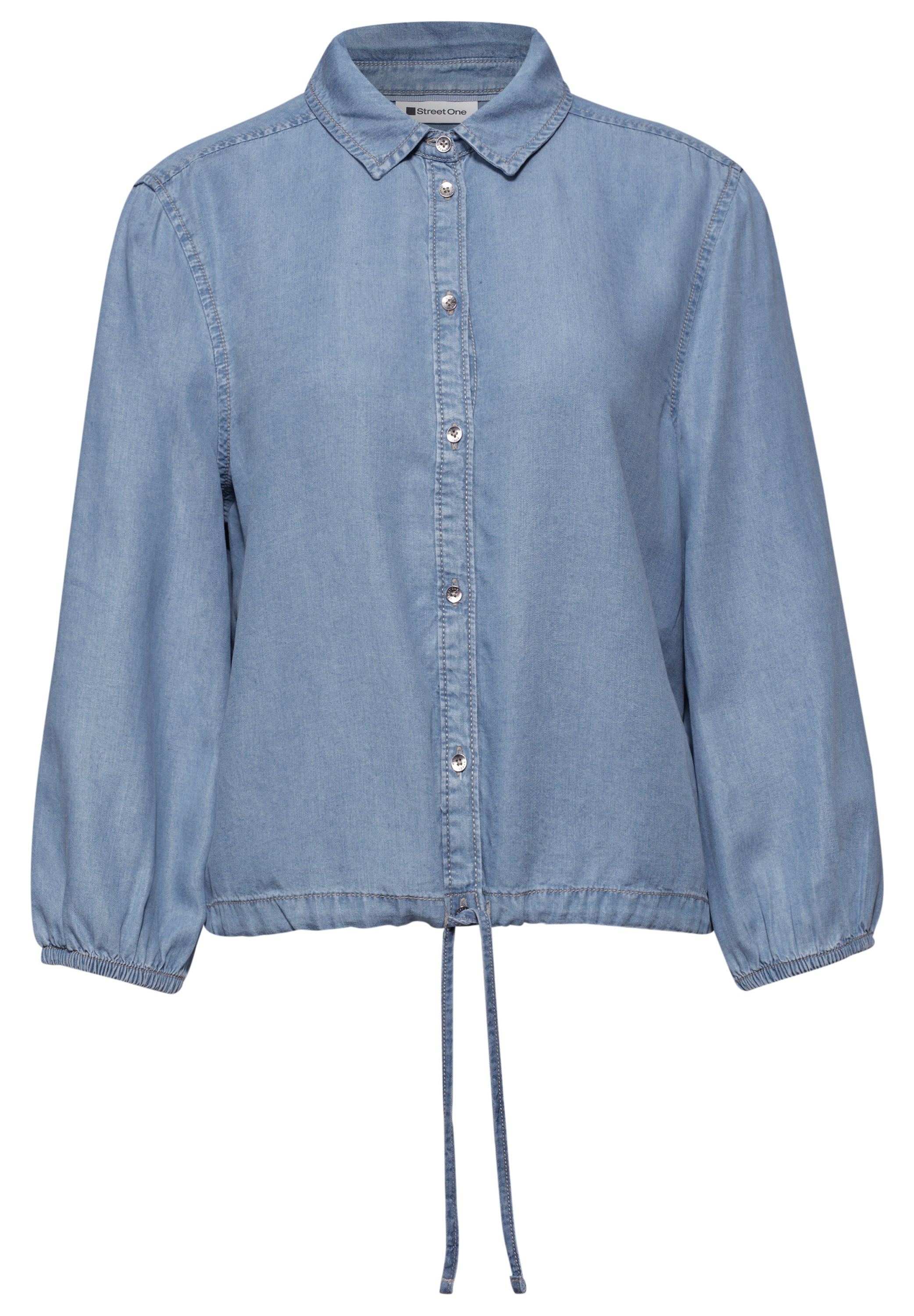 3/4-Arm Hemdbluse im Denim-Look