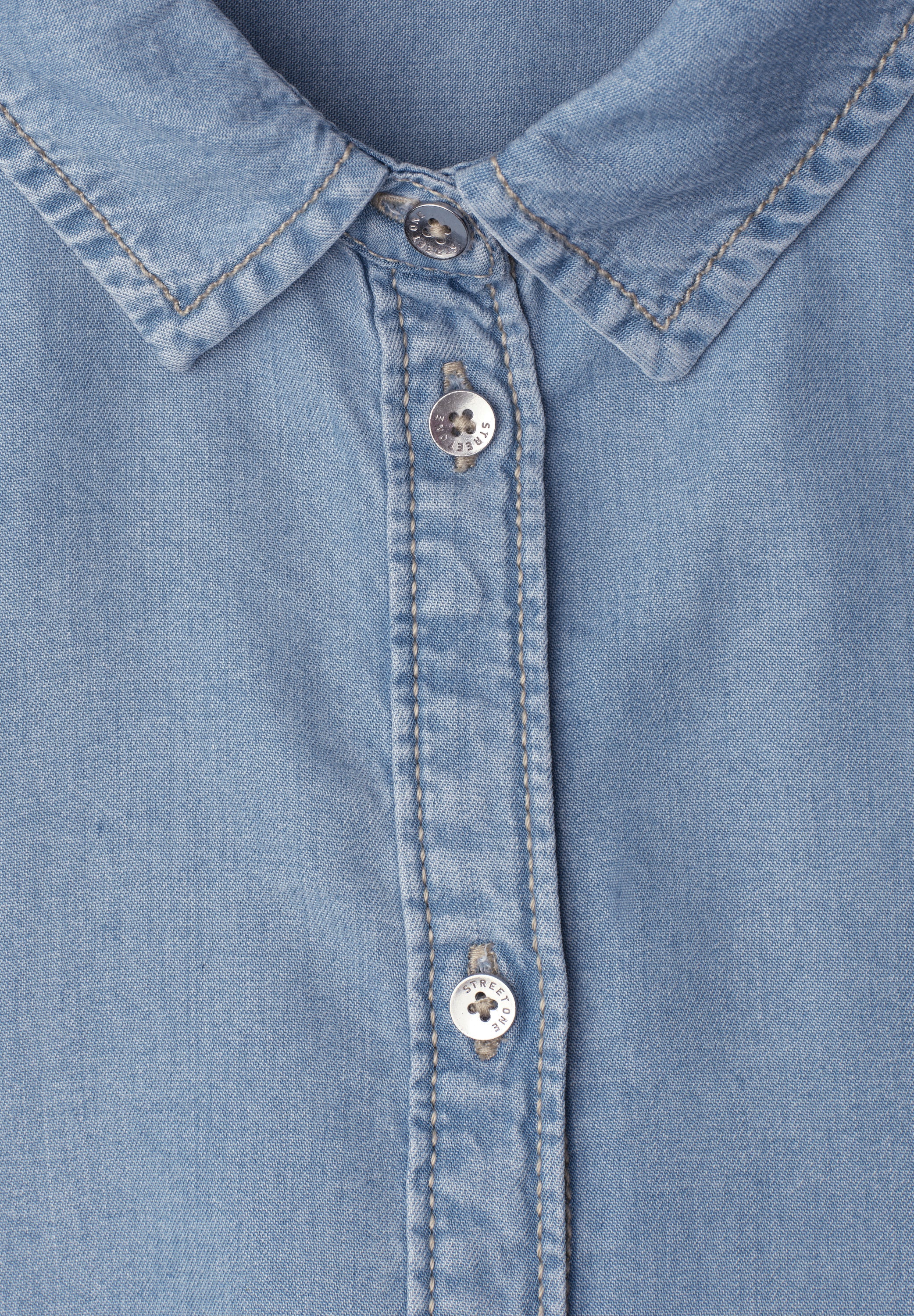 3/4-Arm Hemdbluse im Denim-Look