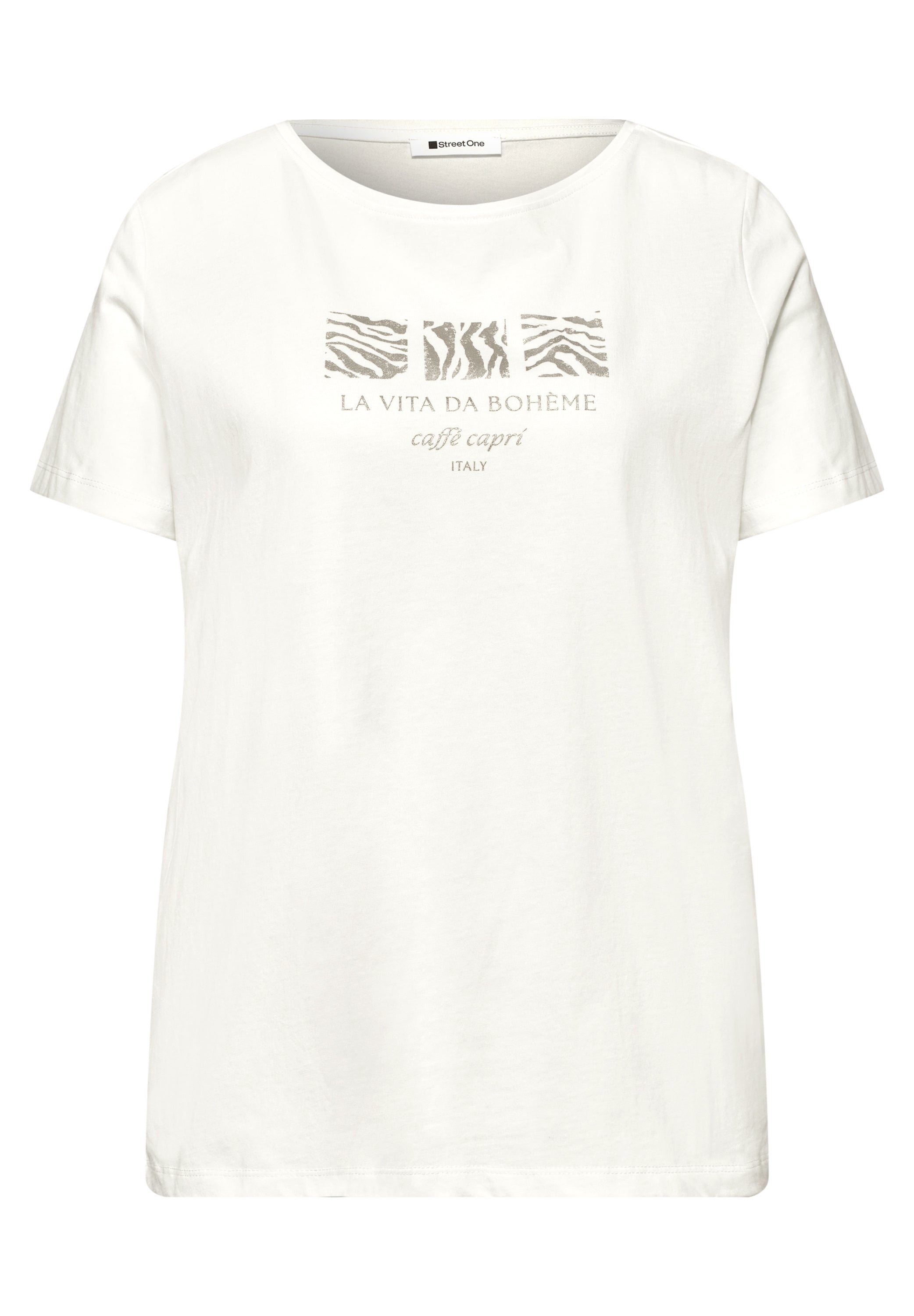 Basic T-Shirt mit Rundhals und Print