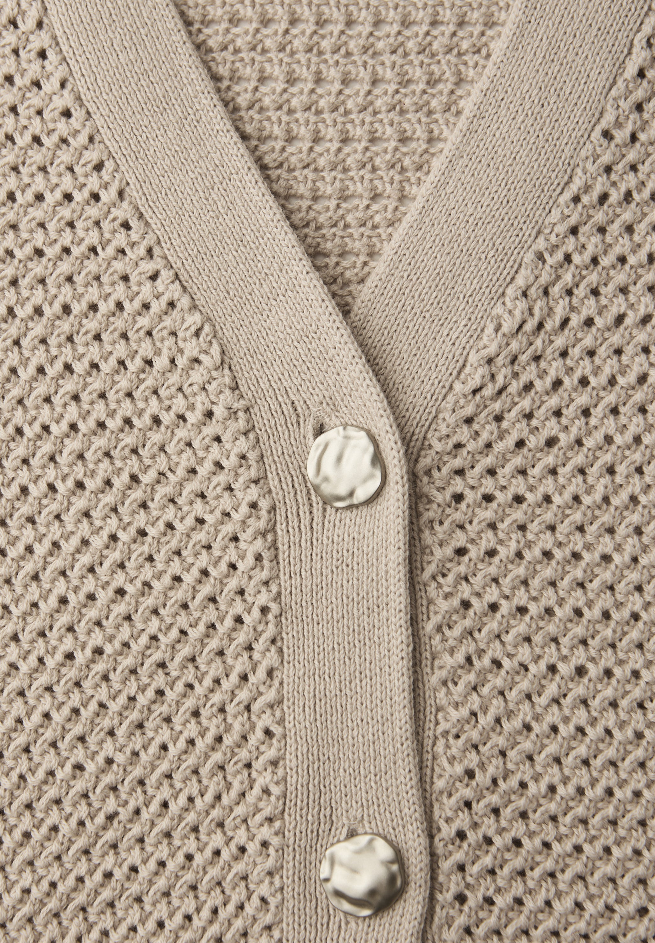 Kurzarm Cardigan mit V-Neck und Struktur