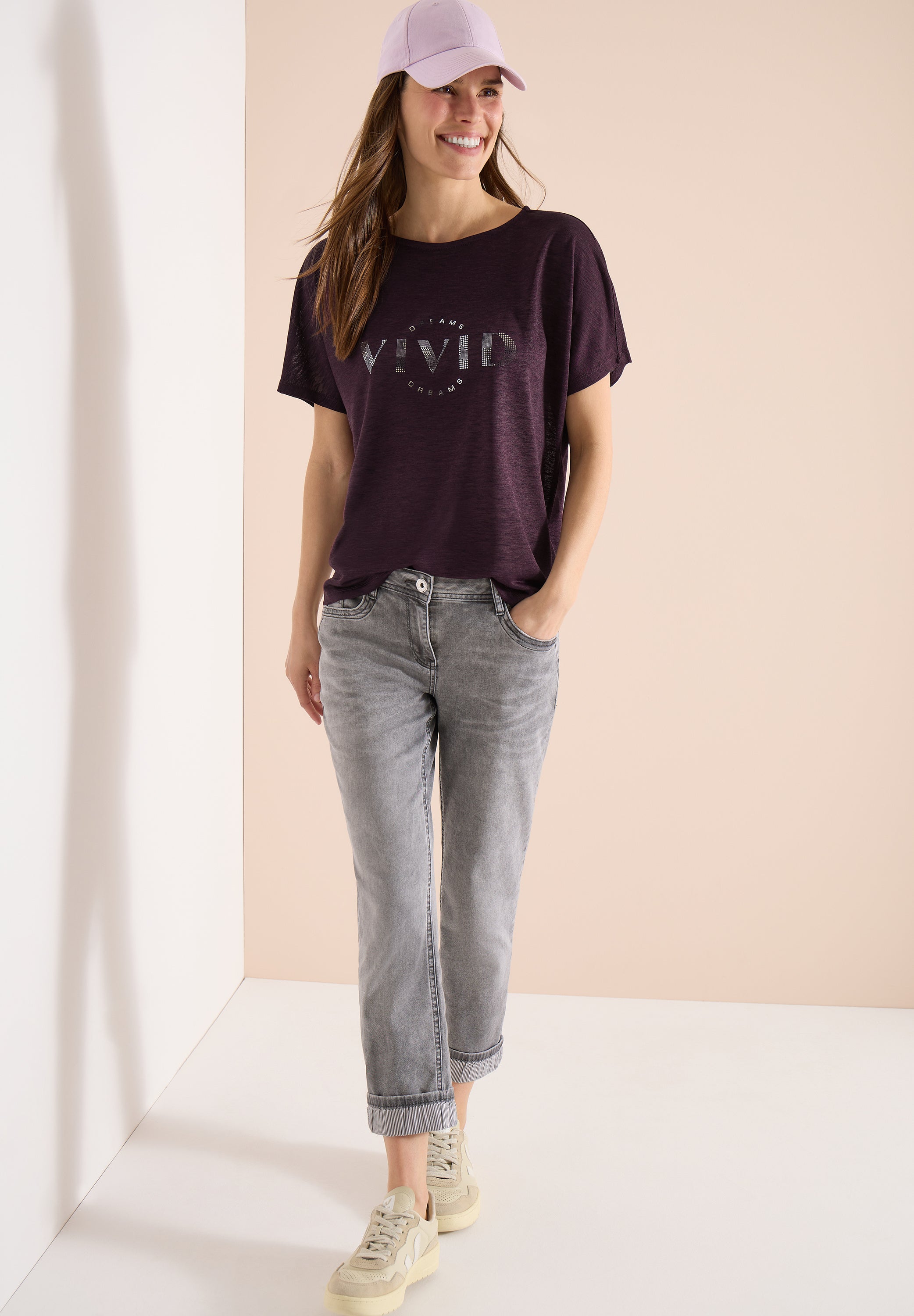 Dropped Shoulder Shirt in Leinen-Optik