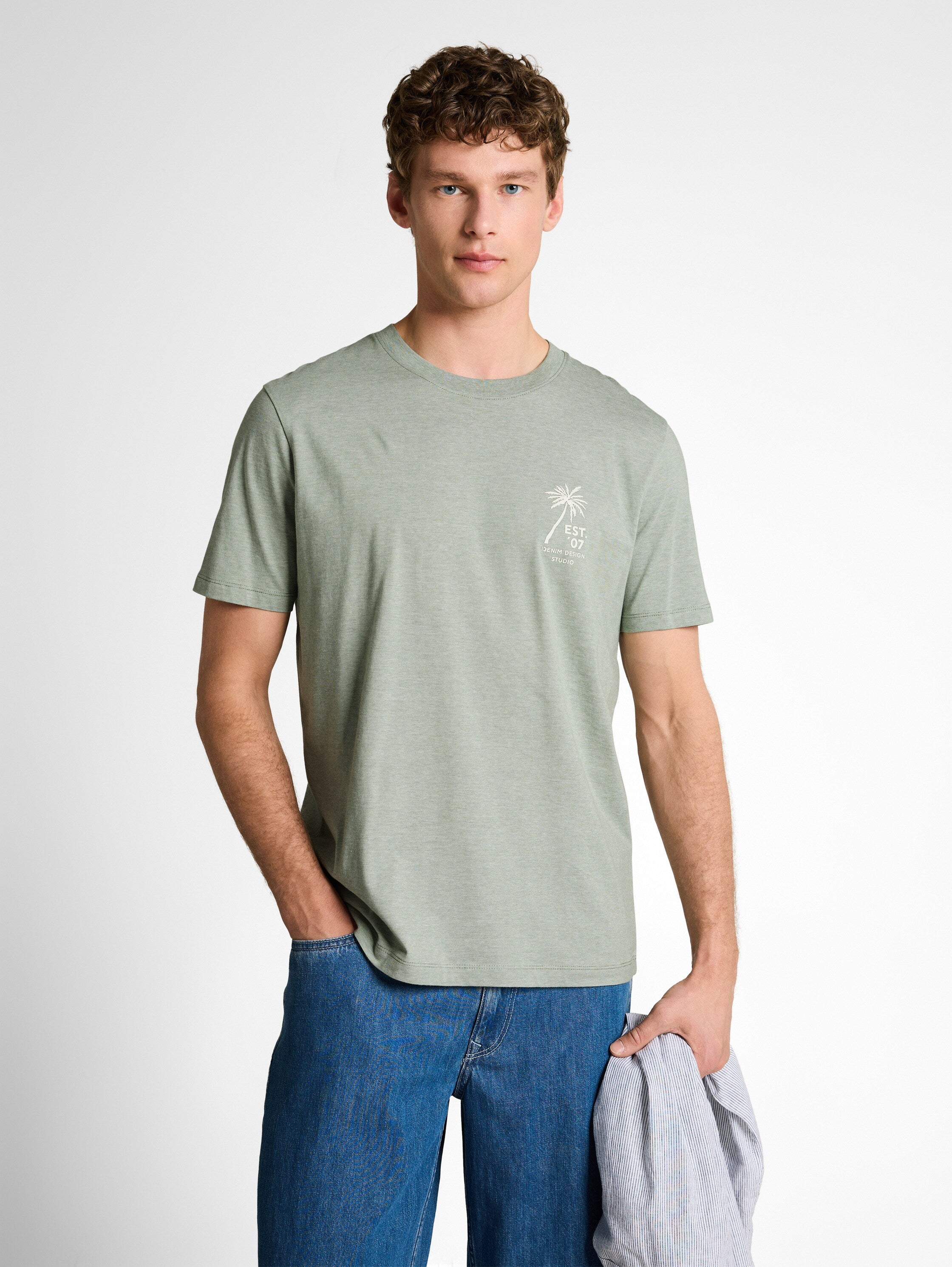 T-Shirt mit Palmenprint