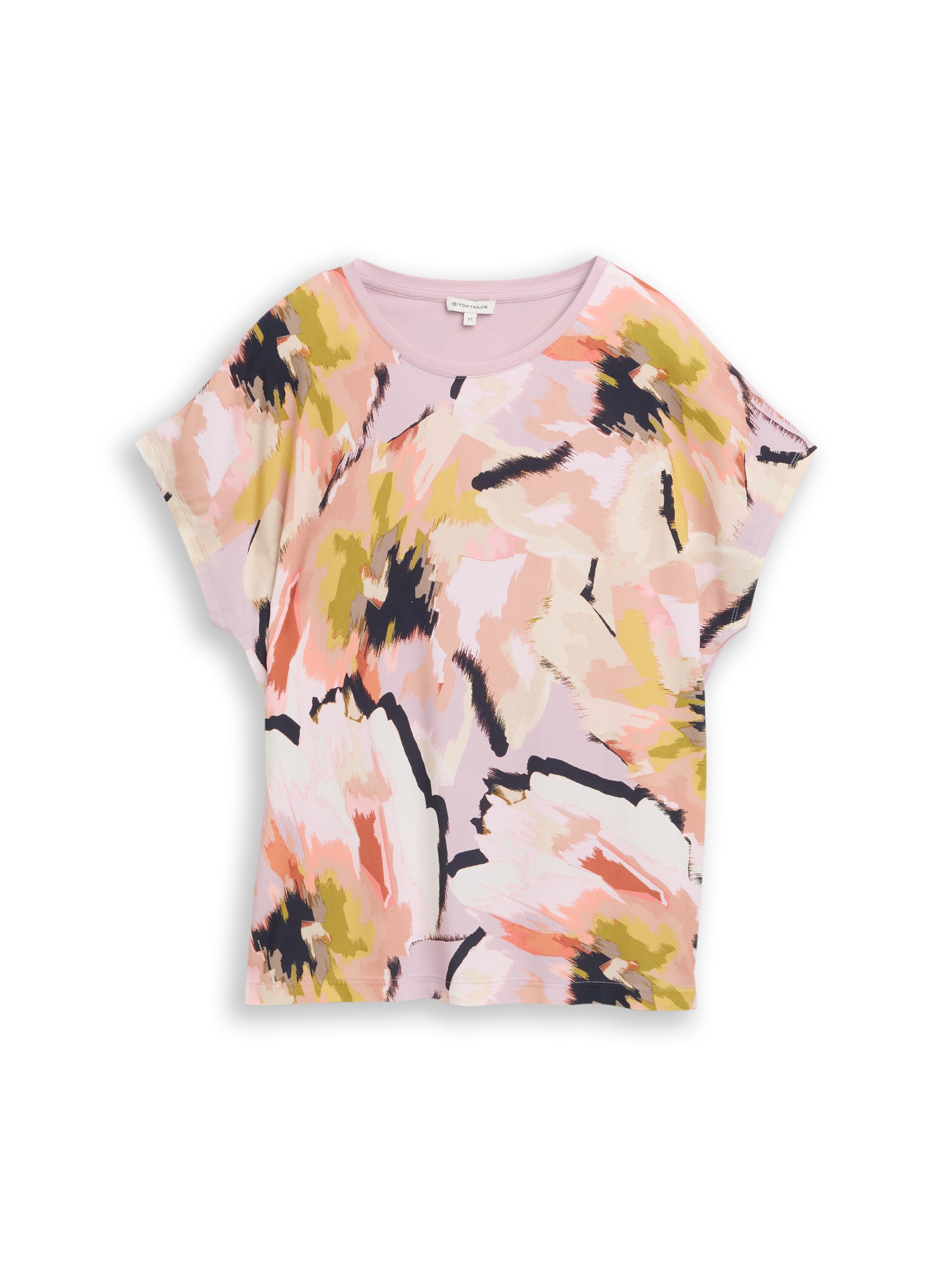 T-Shirt im Material-Mix