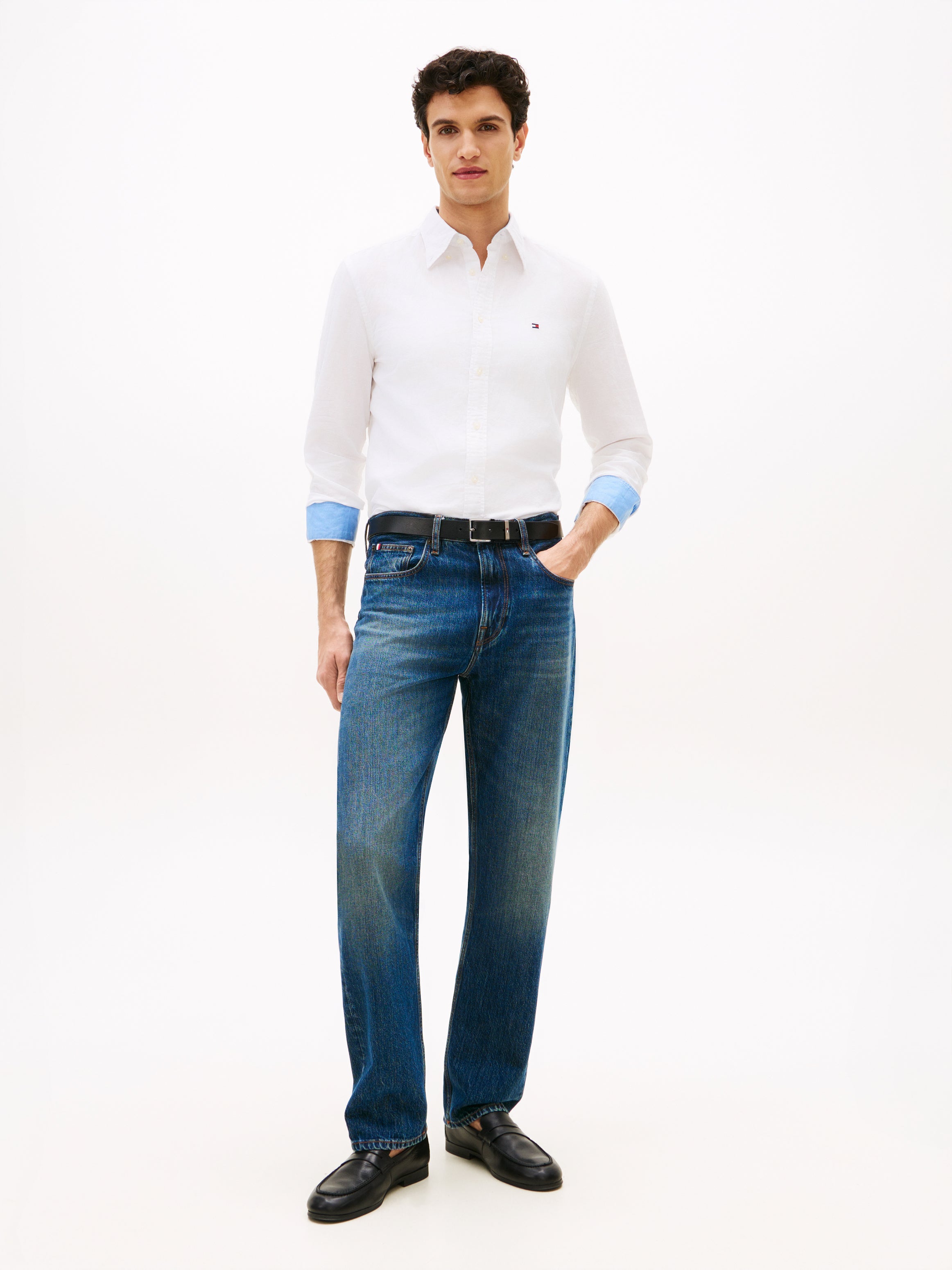 Regular Fit Linen Blend Button-Down Shirt