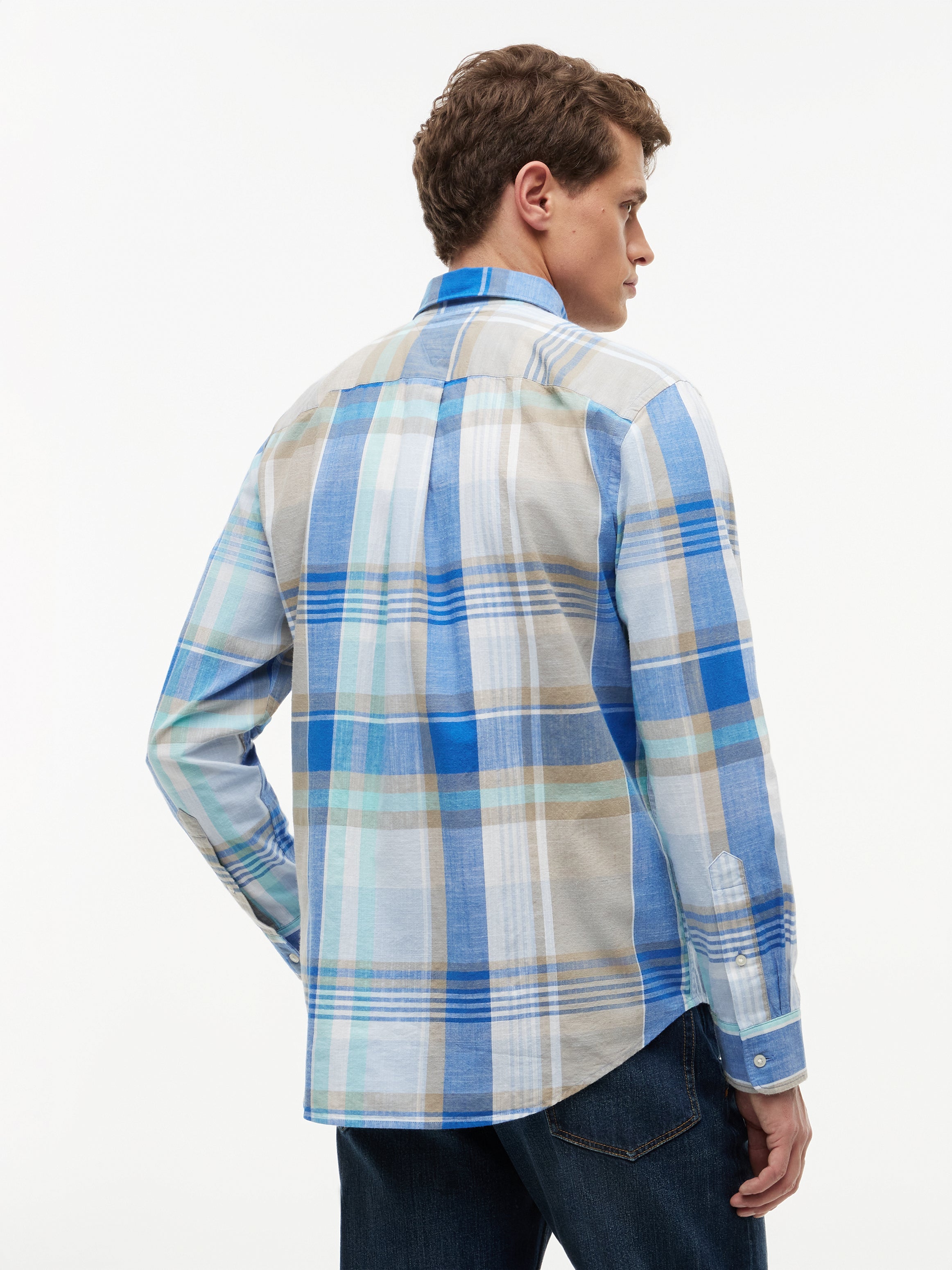 Regular Fit Textured Madras Check Shirt