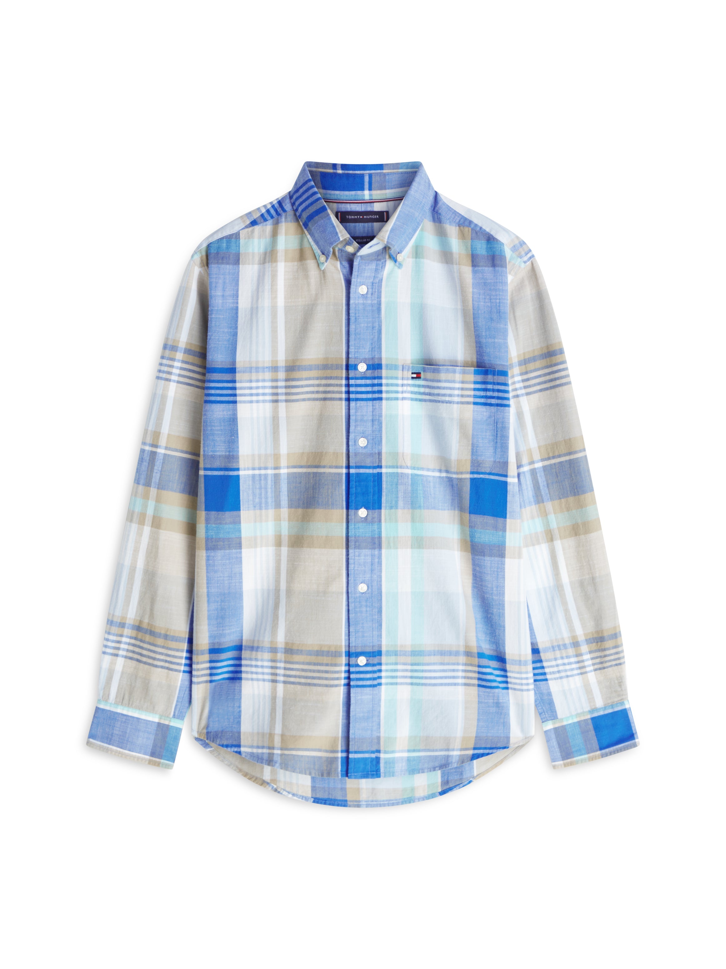 Regular Fit Textured Madras Check Shirt