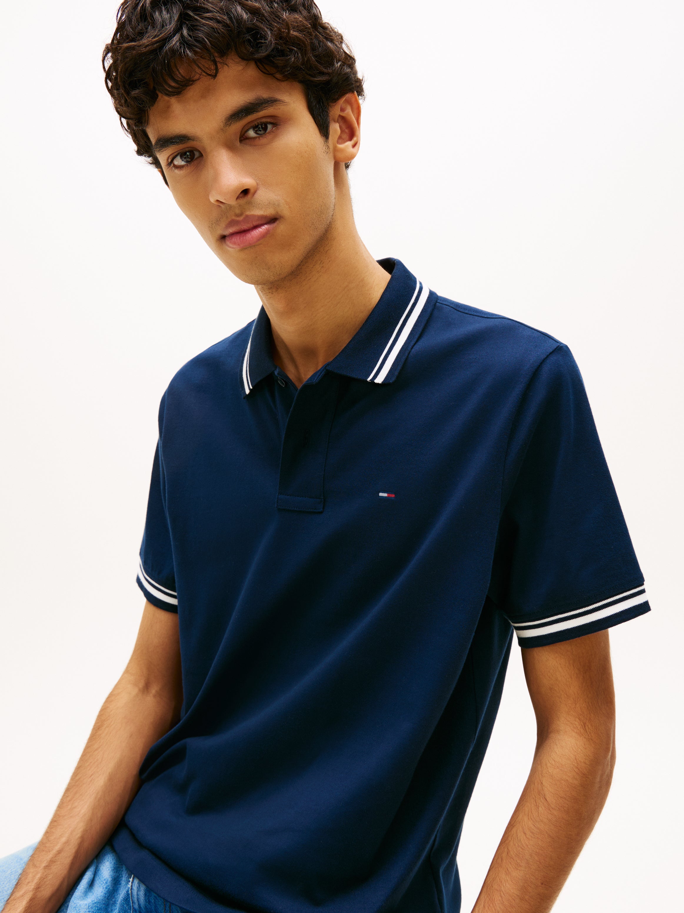 Tommy Flag Regular Fit Tipped Polo Shirt