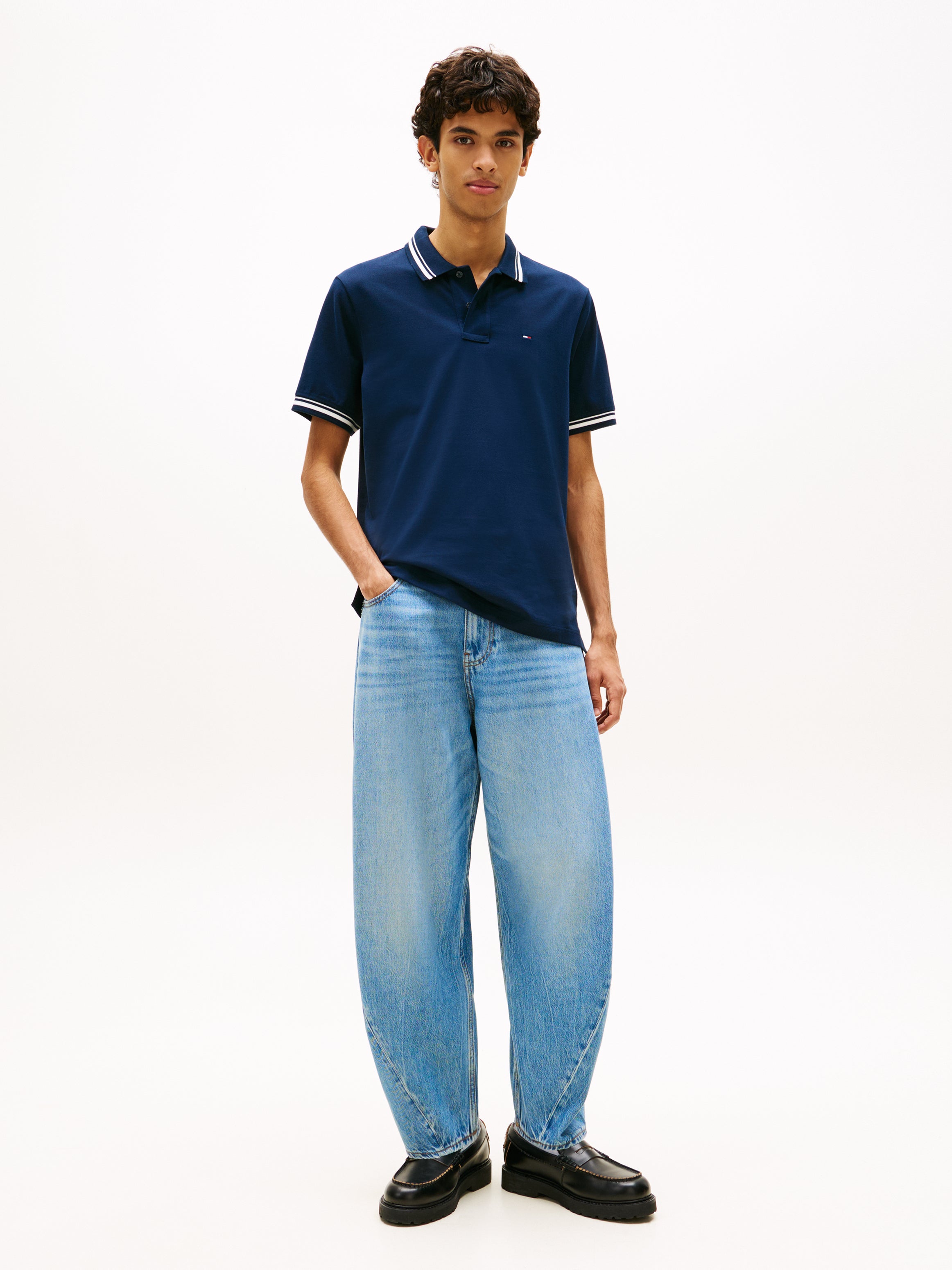 Tommy Flag Regular Fit Tipped Polo Shirt