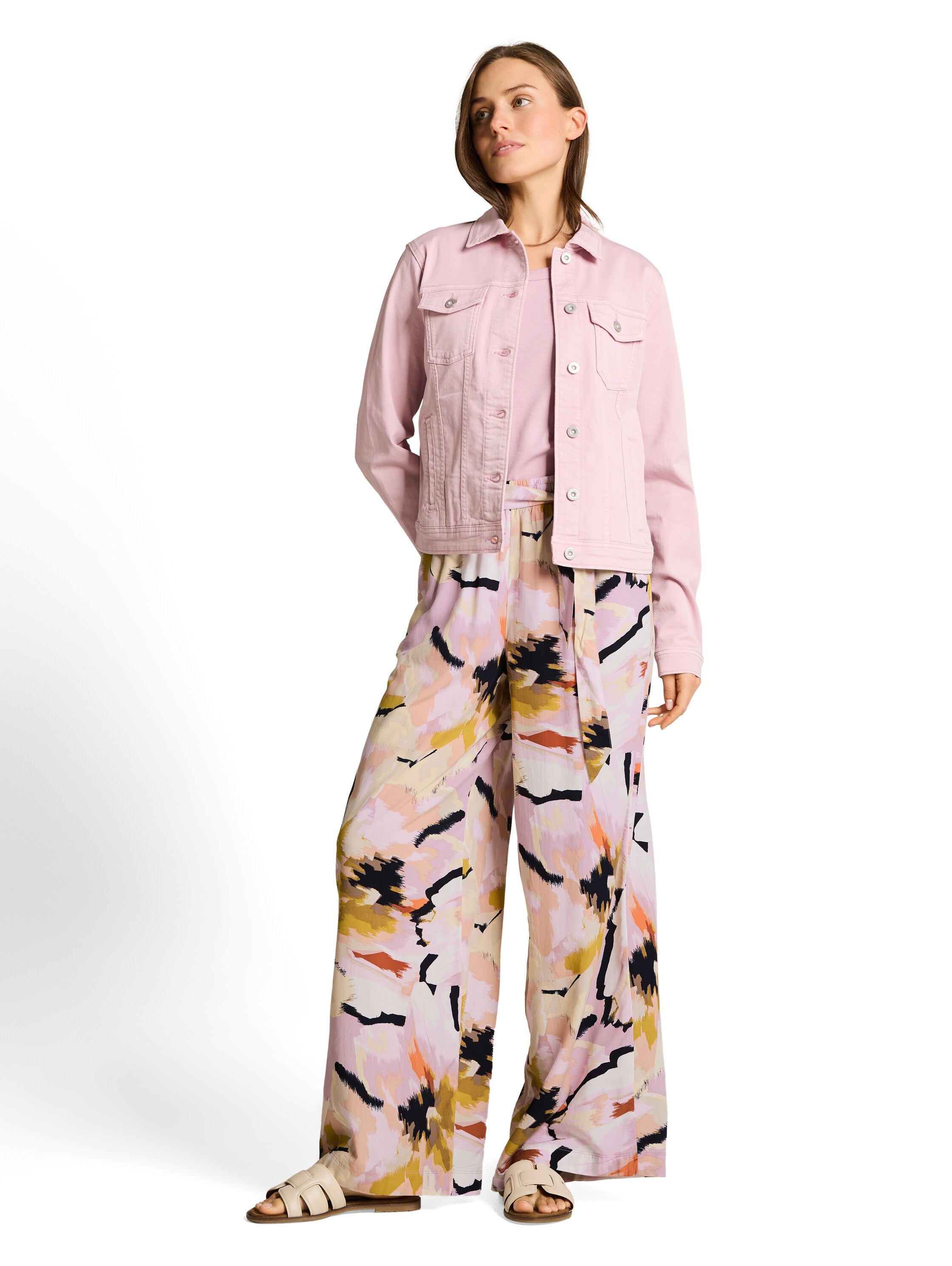Loose Fit Palazzo Hose mit Muster
