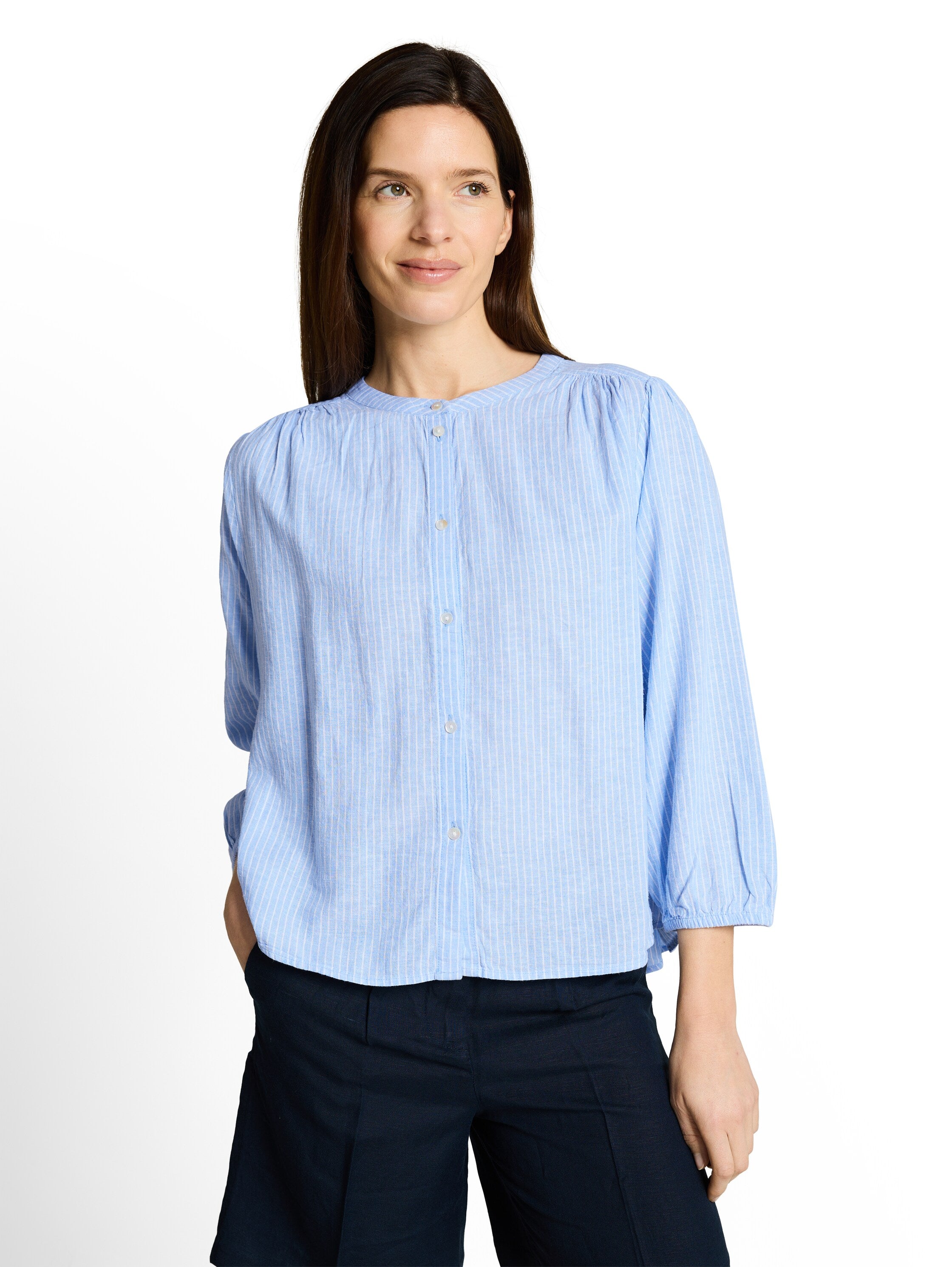 Bluse mit Leinenanteil