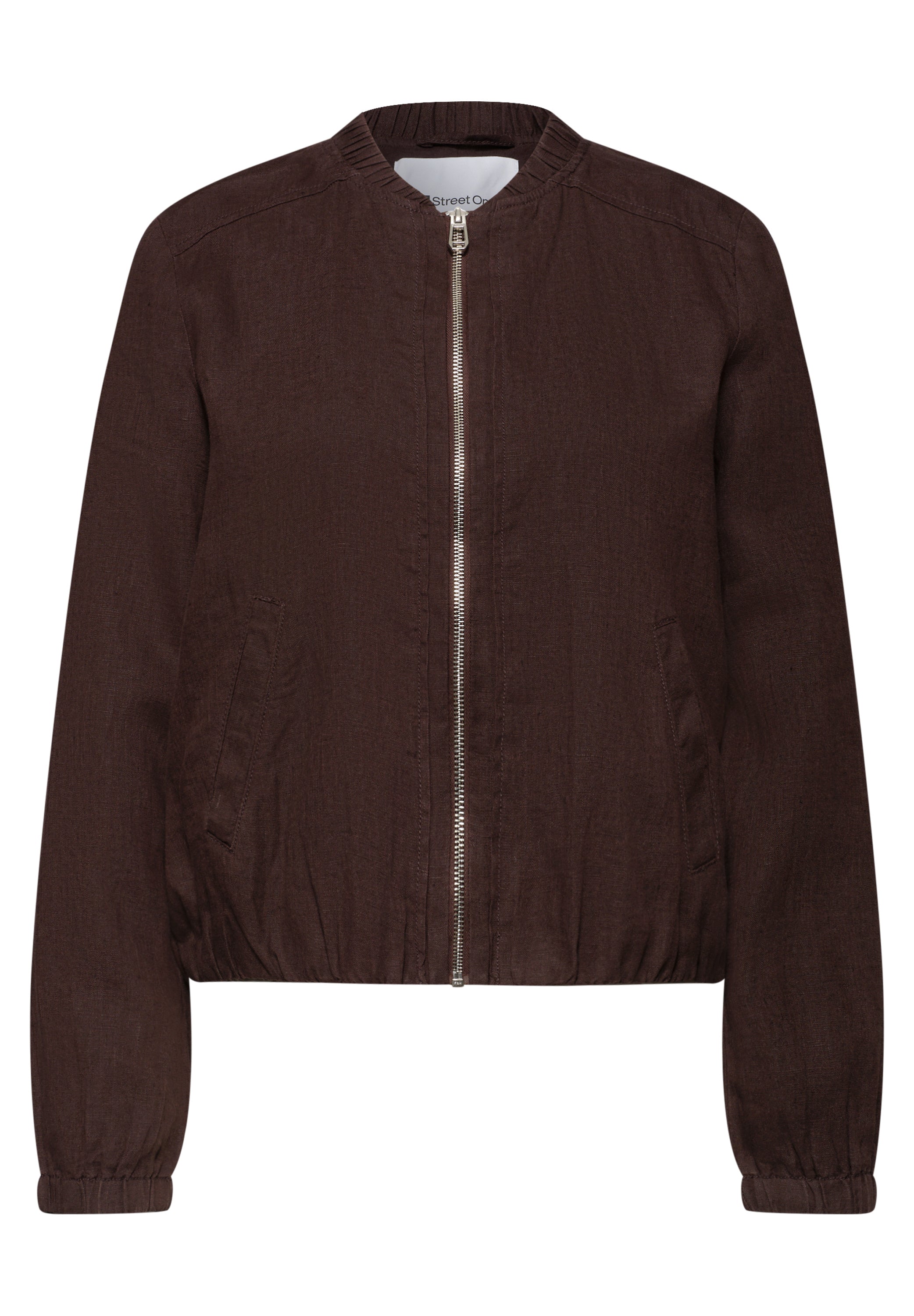Blouson mit gerafftem Saum und Zipper