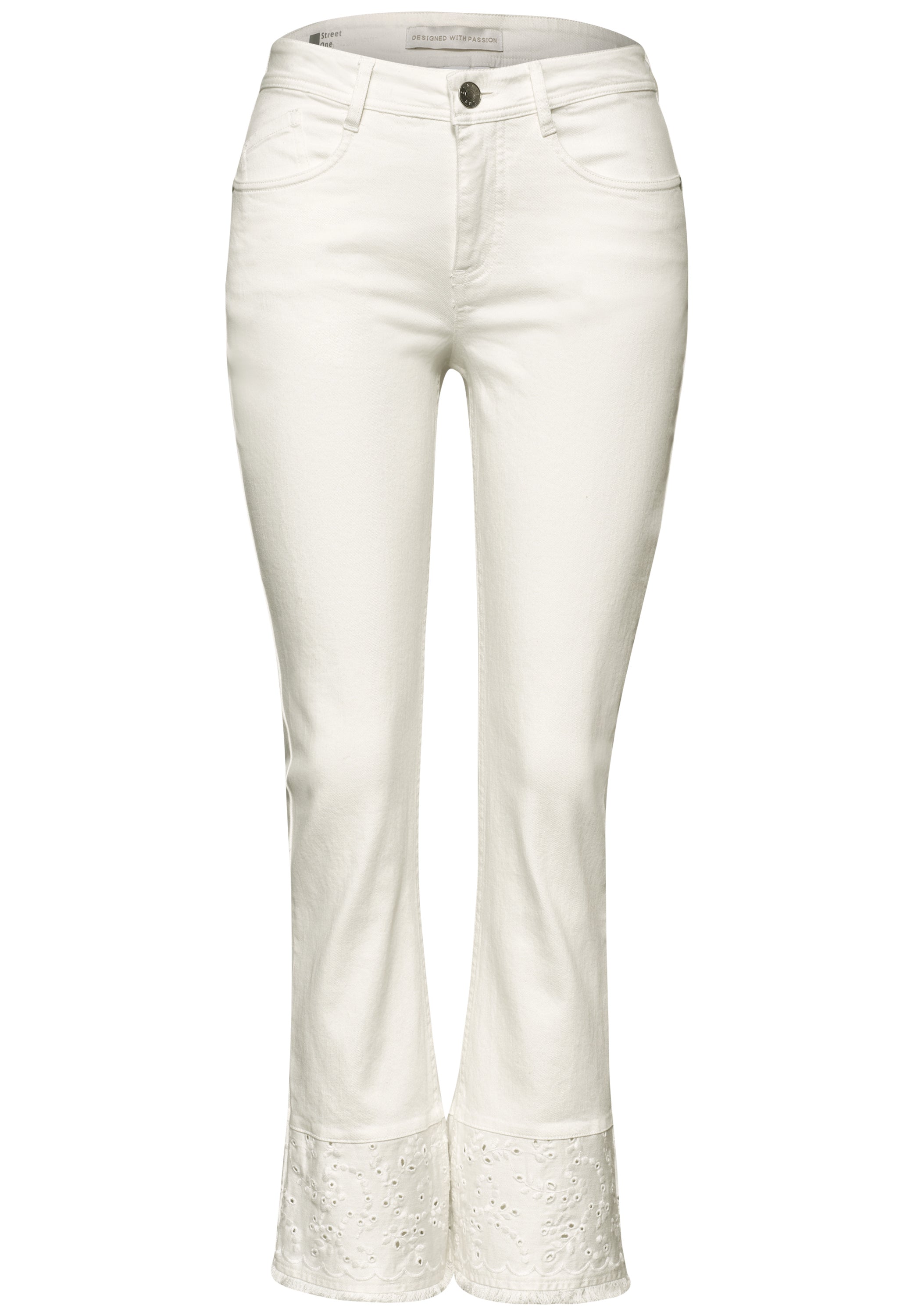 Flared Leg Jeans mit Ziersaum