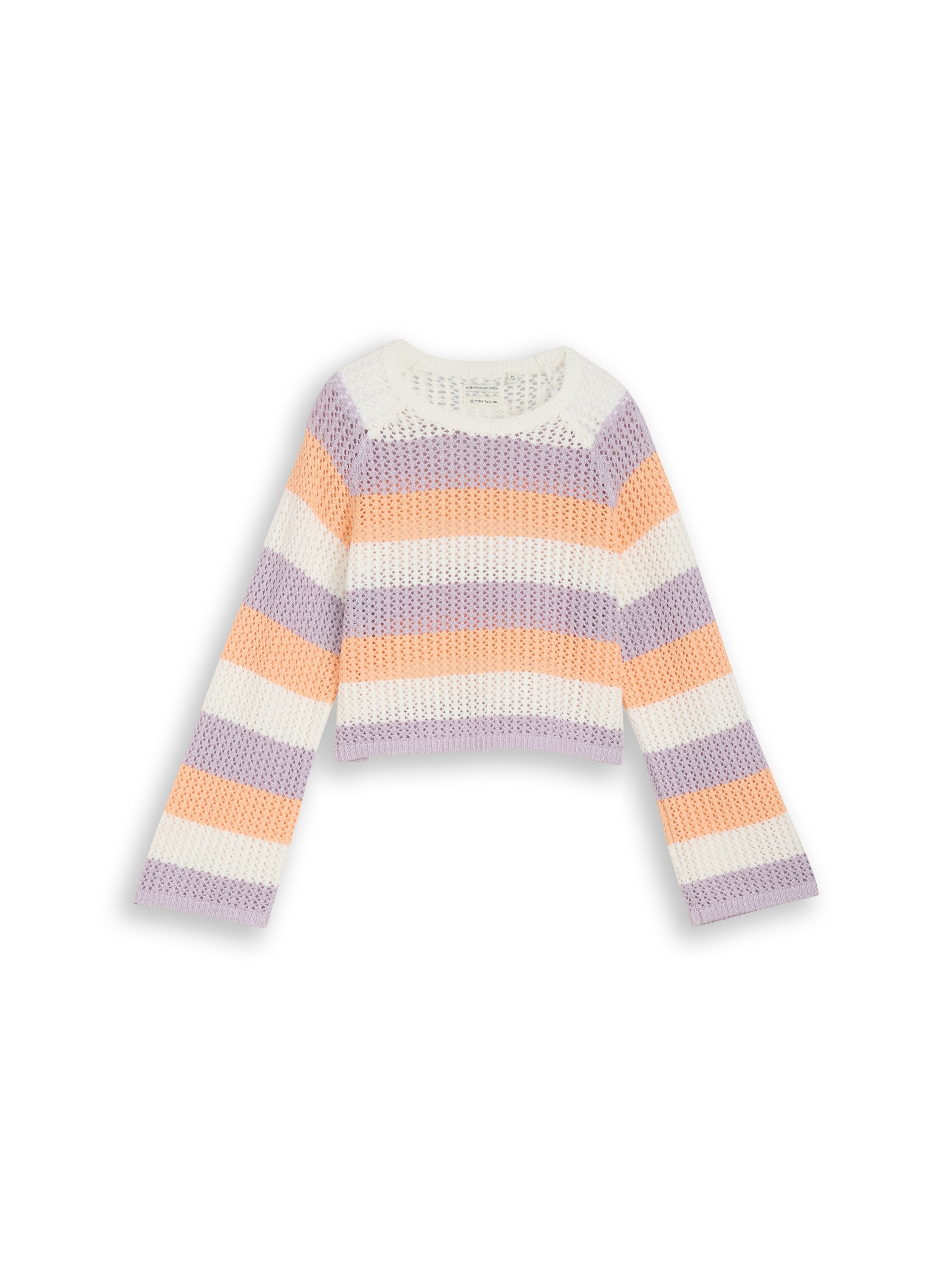 Cropped Strickpullover mit Streifenmuster