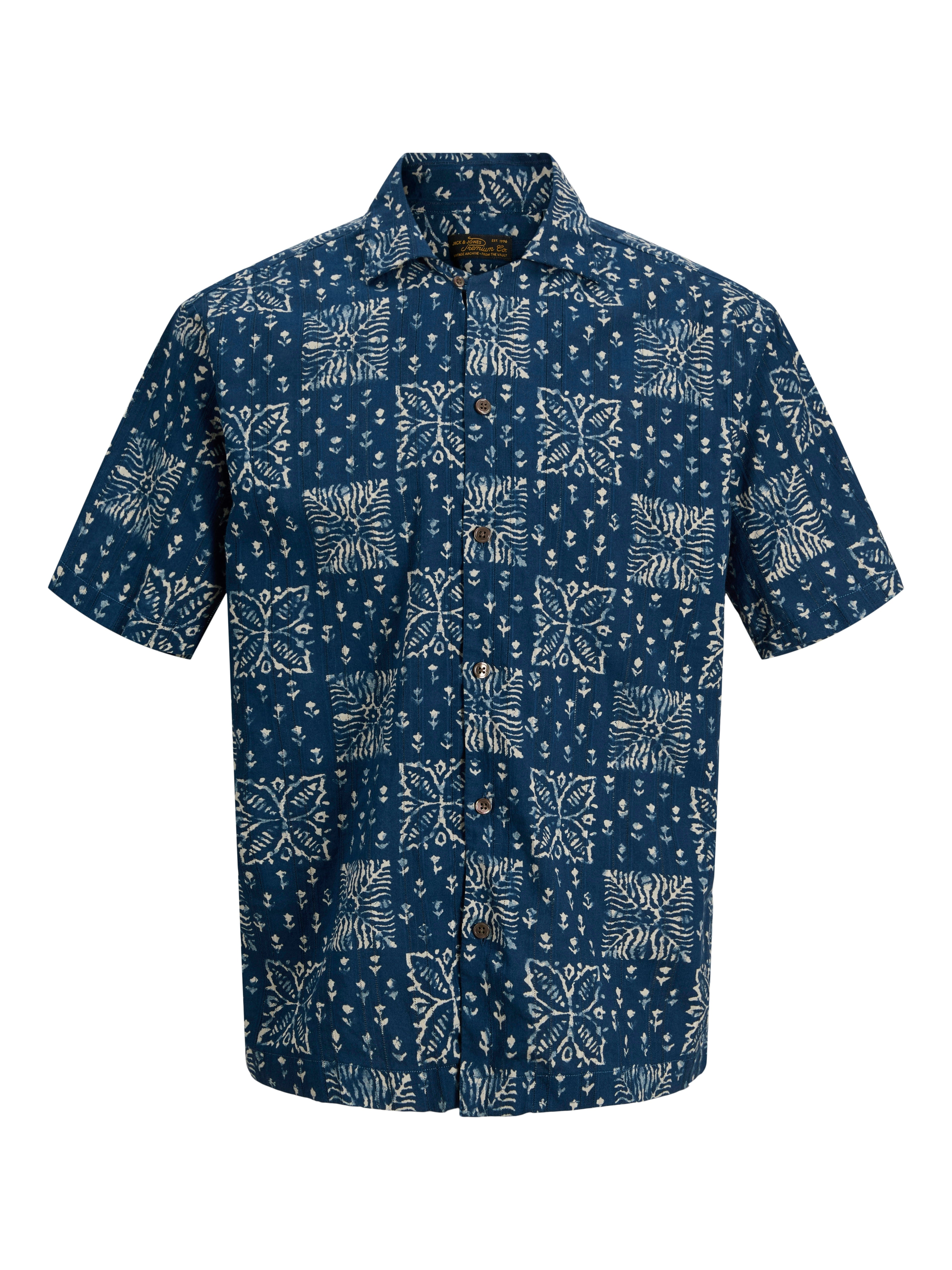 JPRBLULYON PRINT DOBBY S/S SHIRT SN
