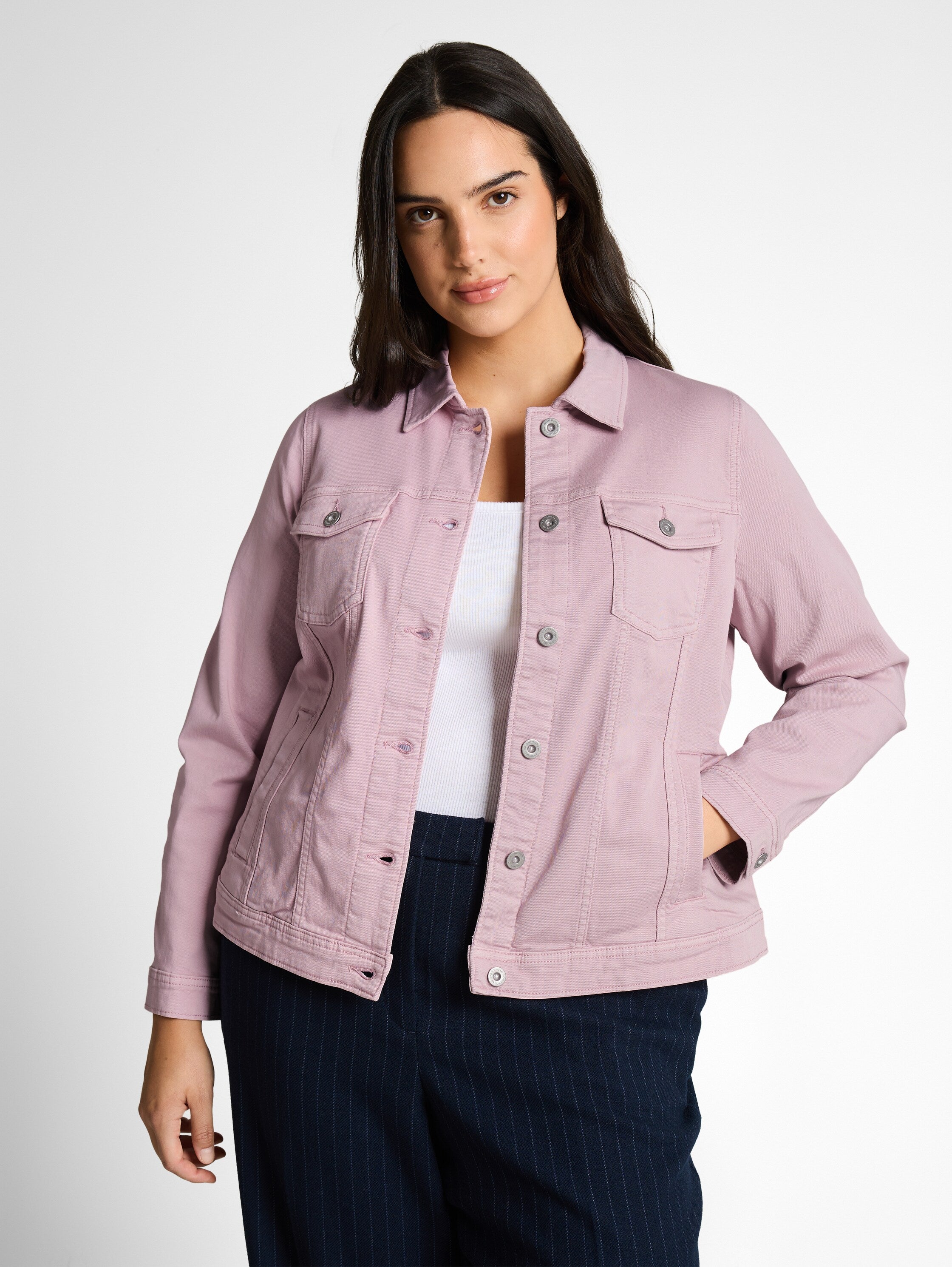 Plus Size - Jeansjacke mit Eingriffstaschen