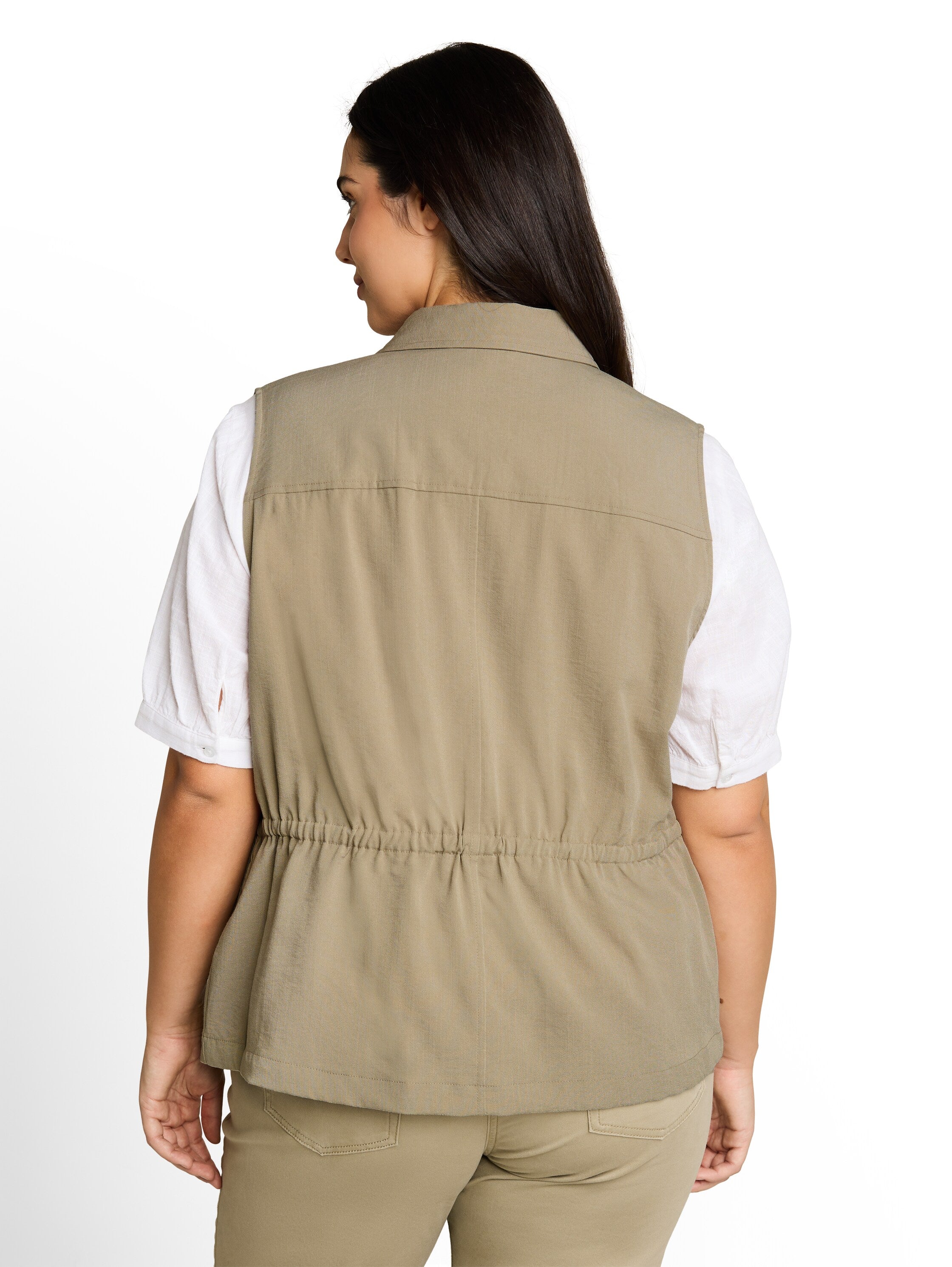 Plus Size - Regular Fit Weste mit Brusttaschen