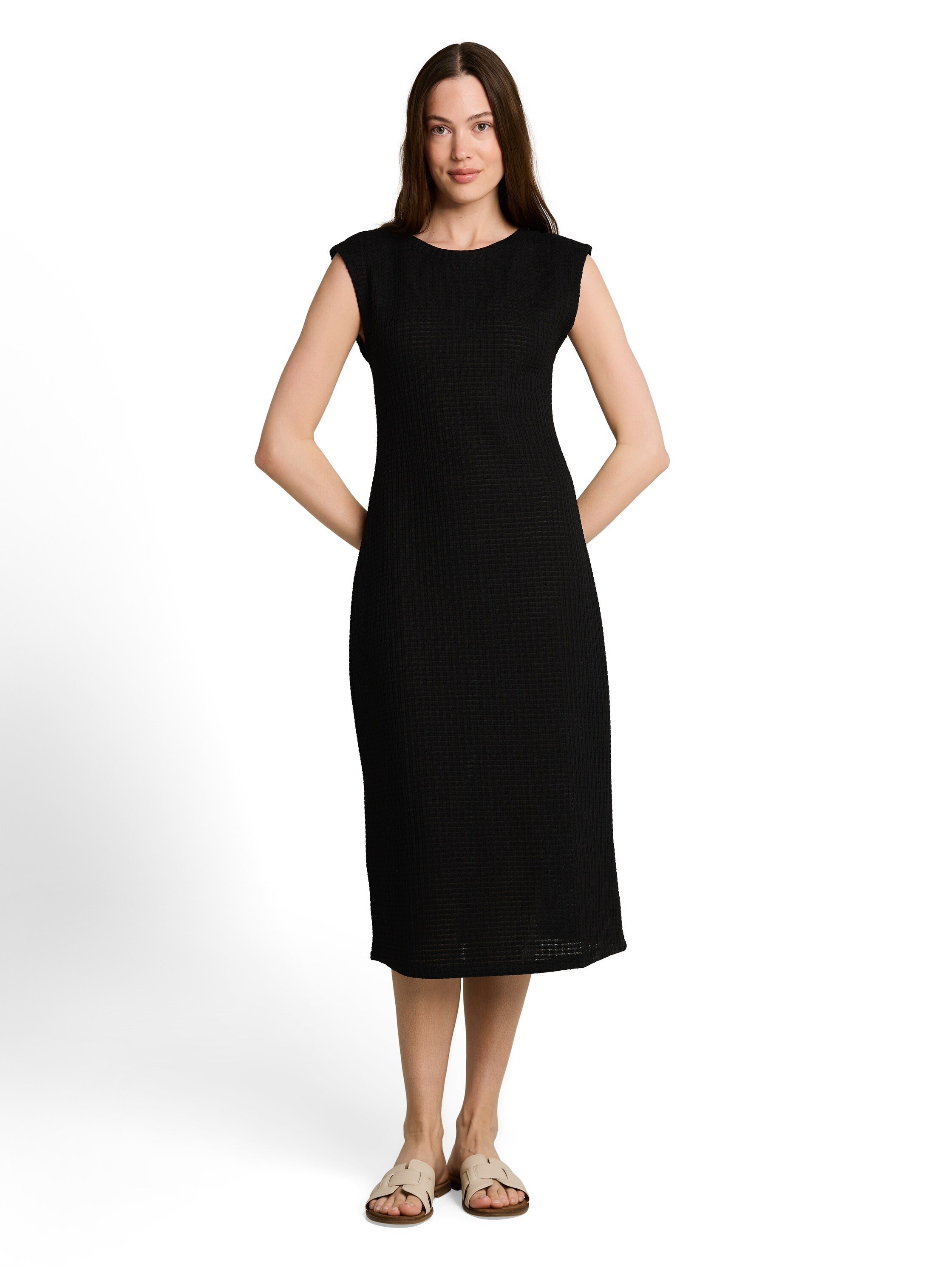 Fitted Jacquard Midi-Kleid