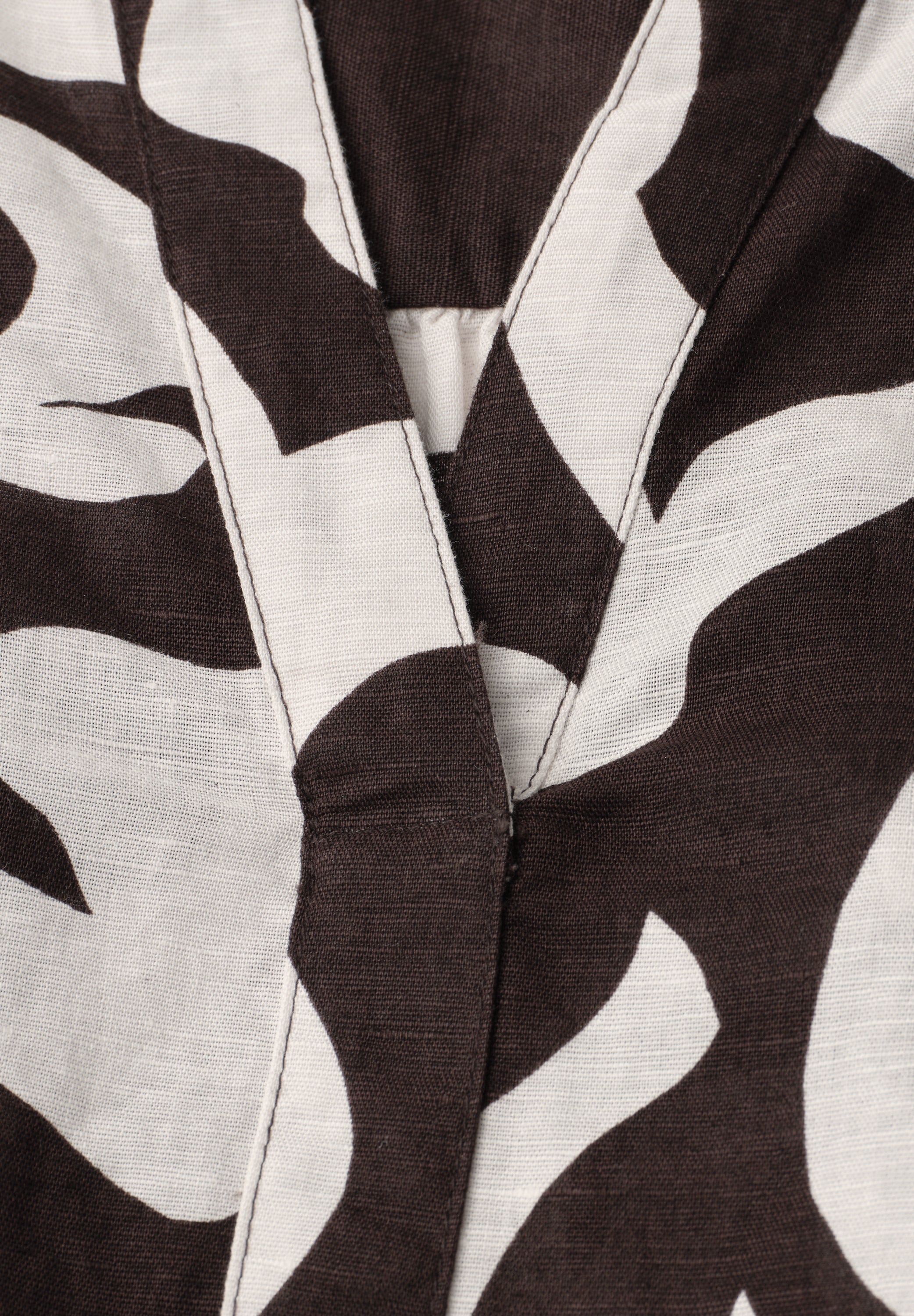 Bluse mit Split Neck aus Leinenmix