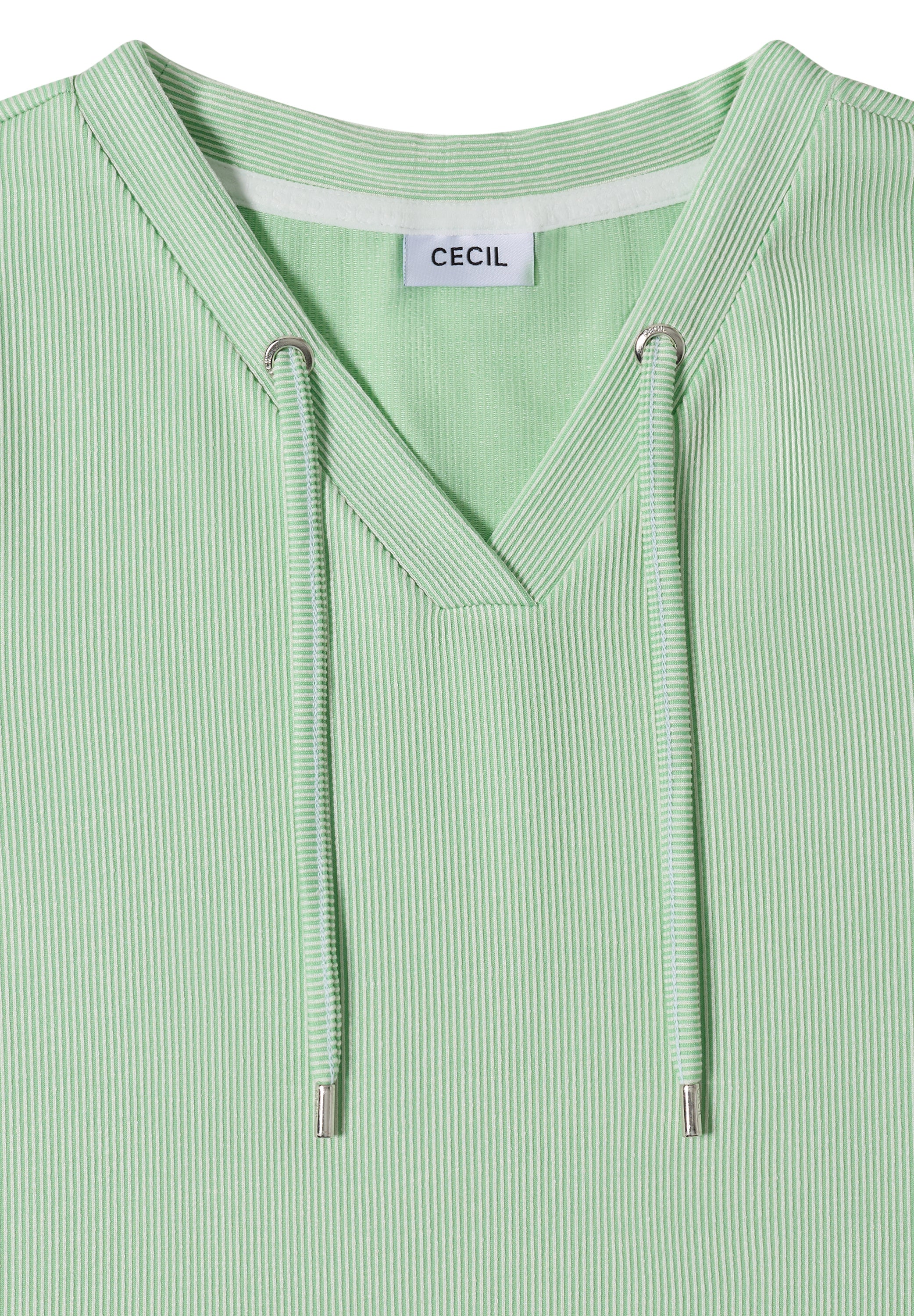 T-Shirt mit V-Neck und Streifen