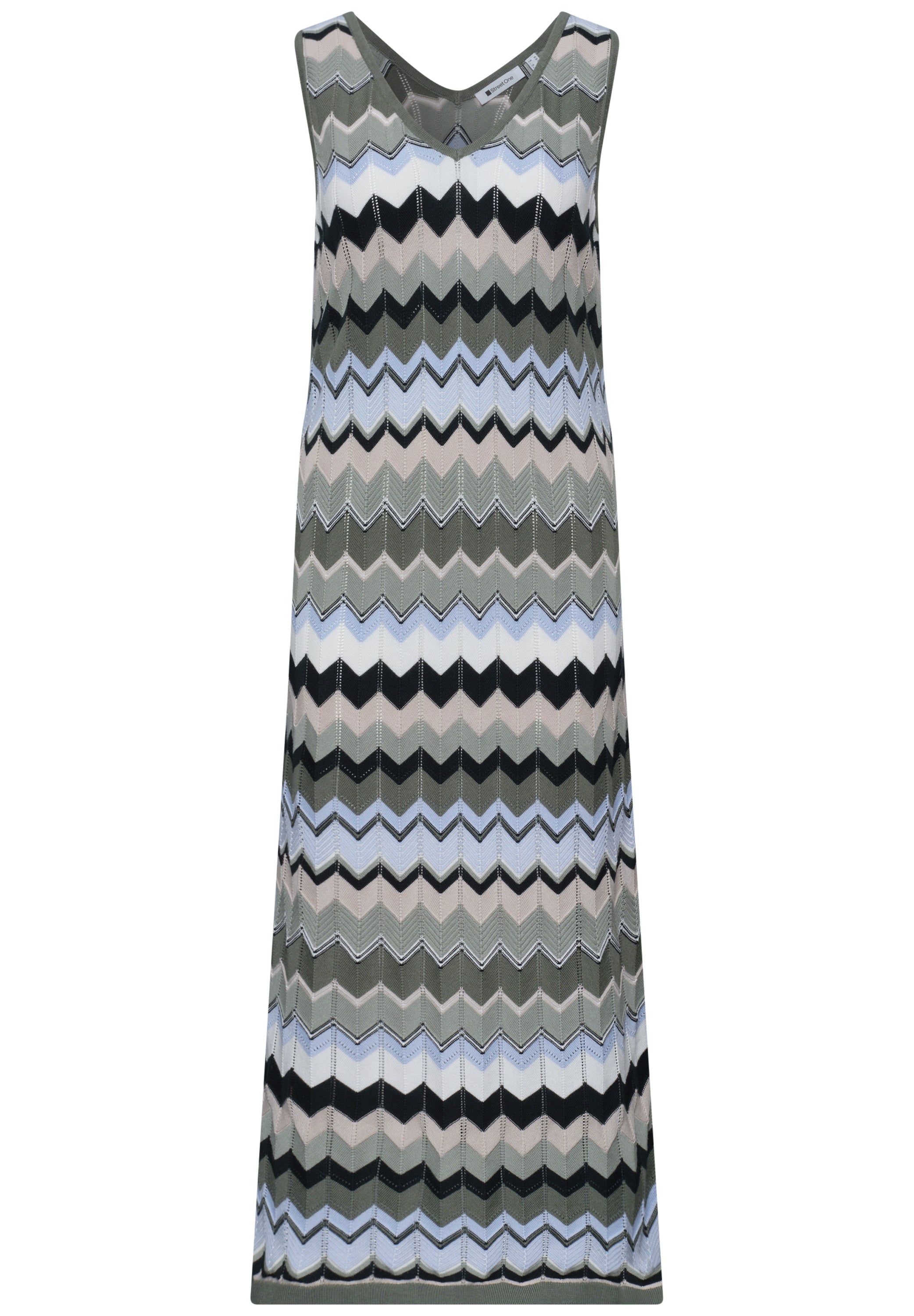 Midi-Kleid mit Zick-Zack-Muster
