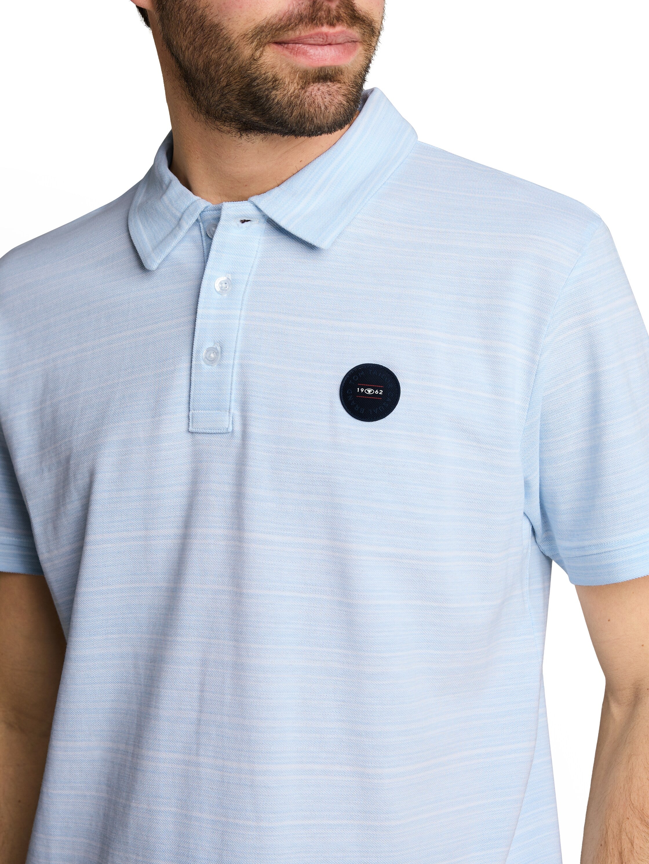Piqué Poloshirt mit feinen Streifen