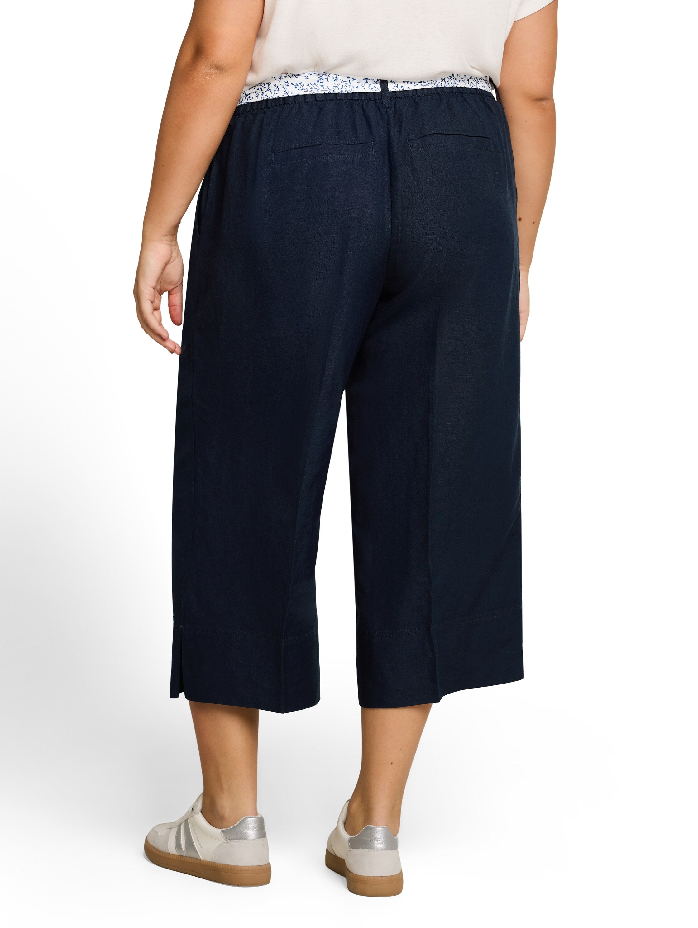 Plus Size - Culotte Hose mit Leinenanteil