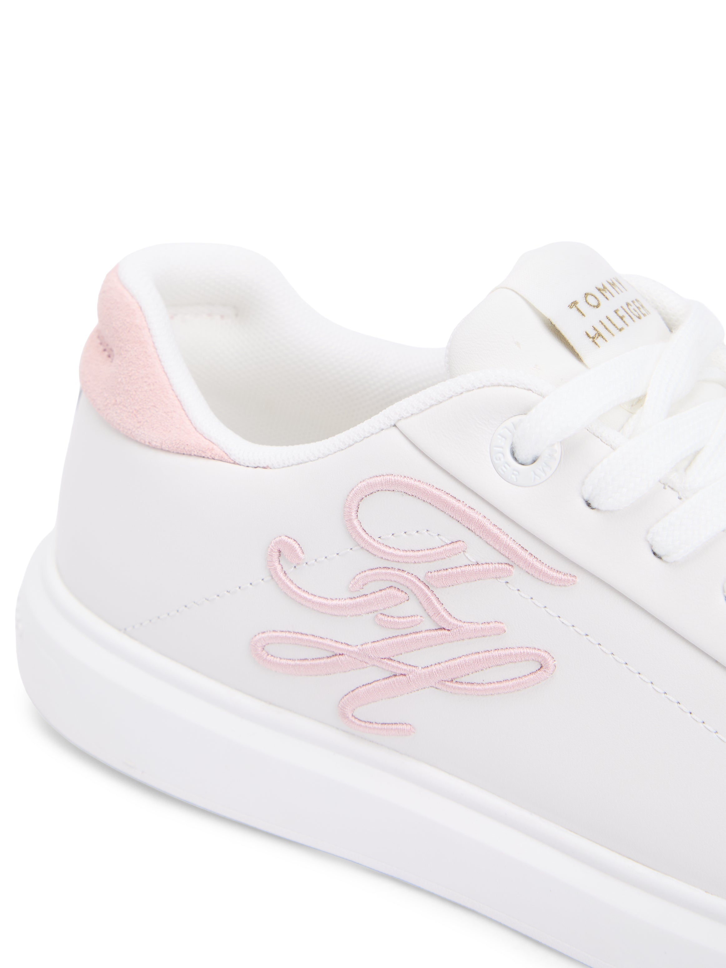 Hilfiger Icon Leather Logo Embroidery Court Trainers