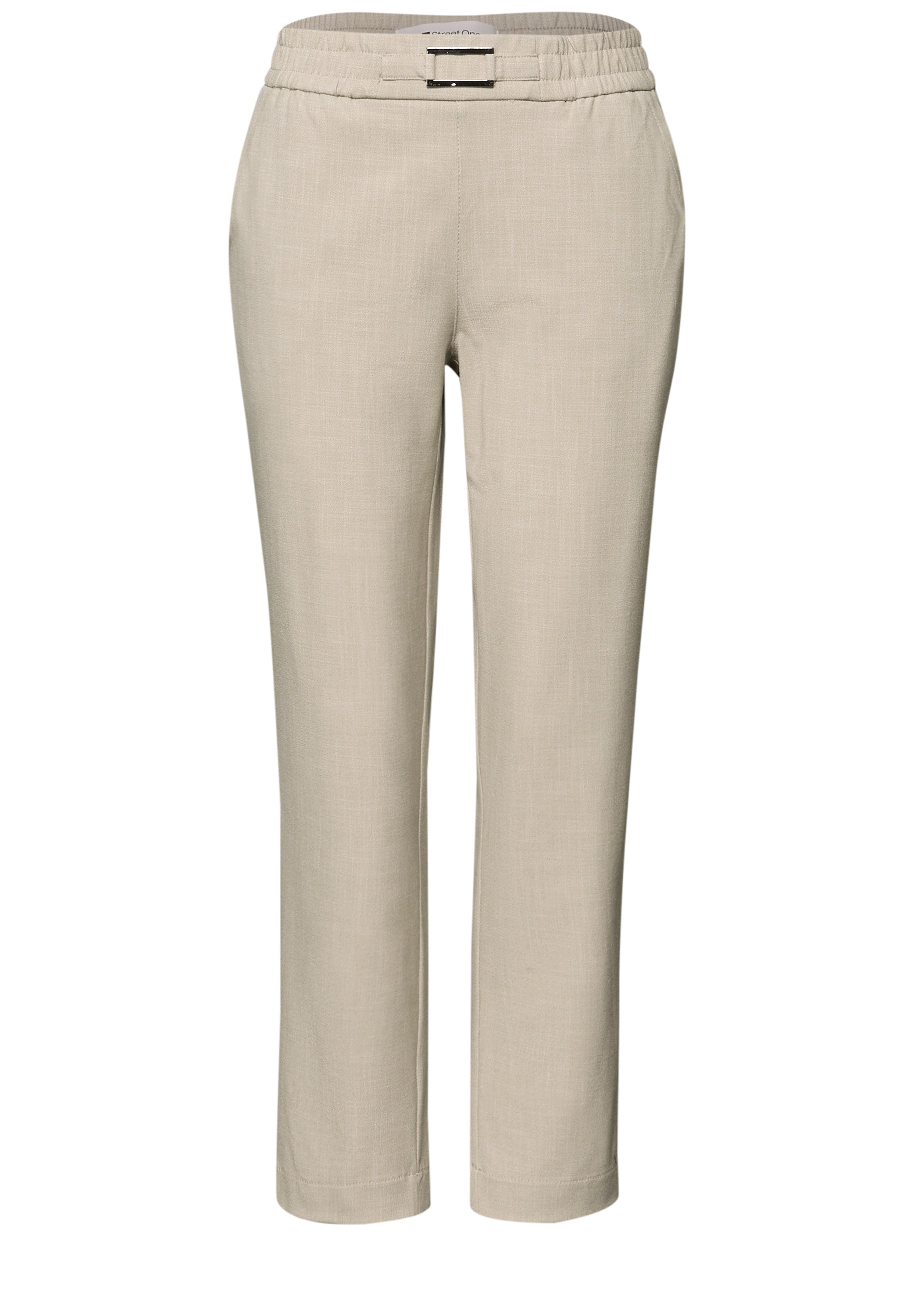 Mid Waist Slim Leg Hose mit Schnalle
