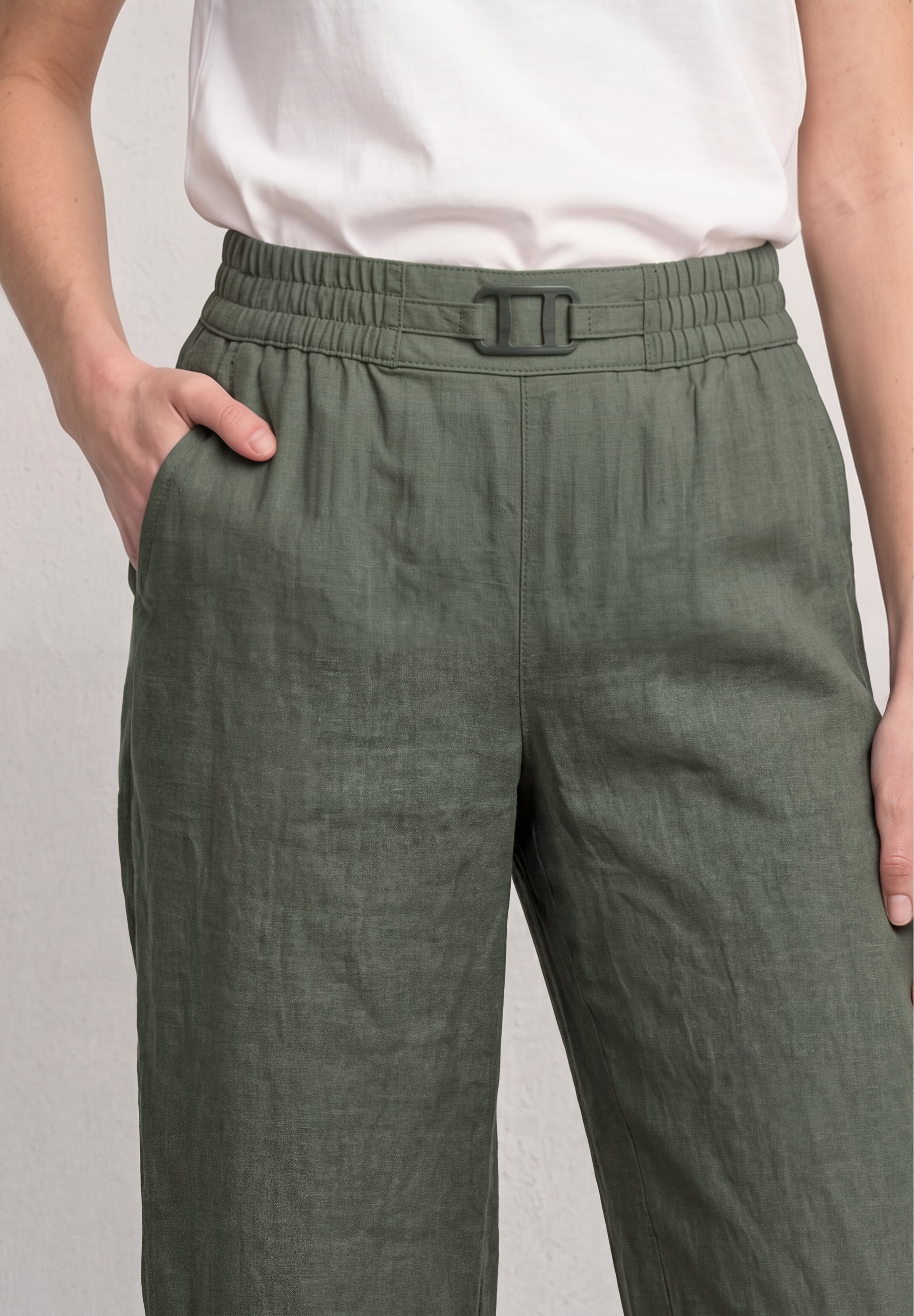 Wide Leg Hose im Loose Fit aus Leinen
