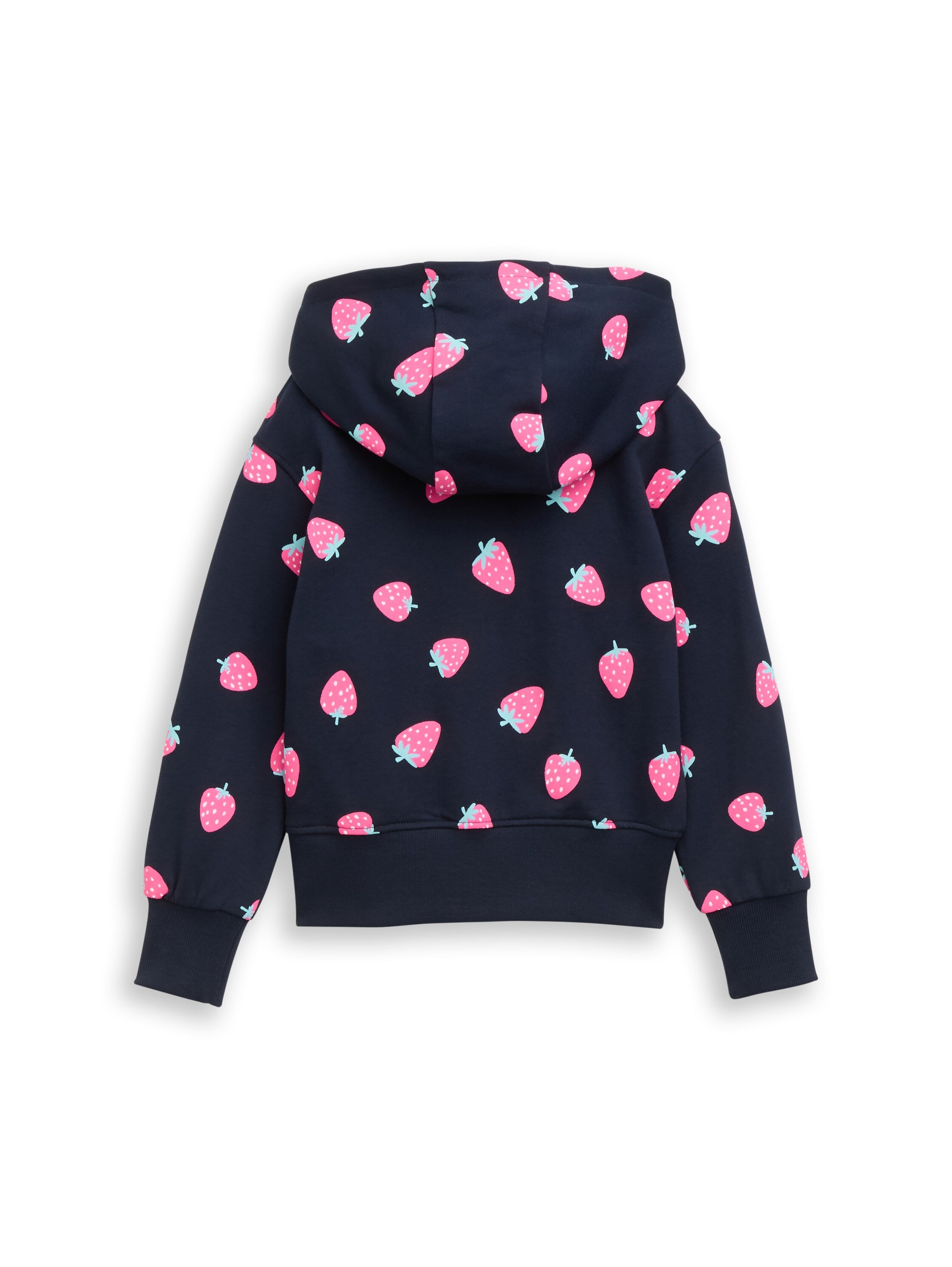 Cropped Hoodie Sweatjacke mit Erdbeer-Print
