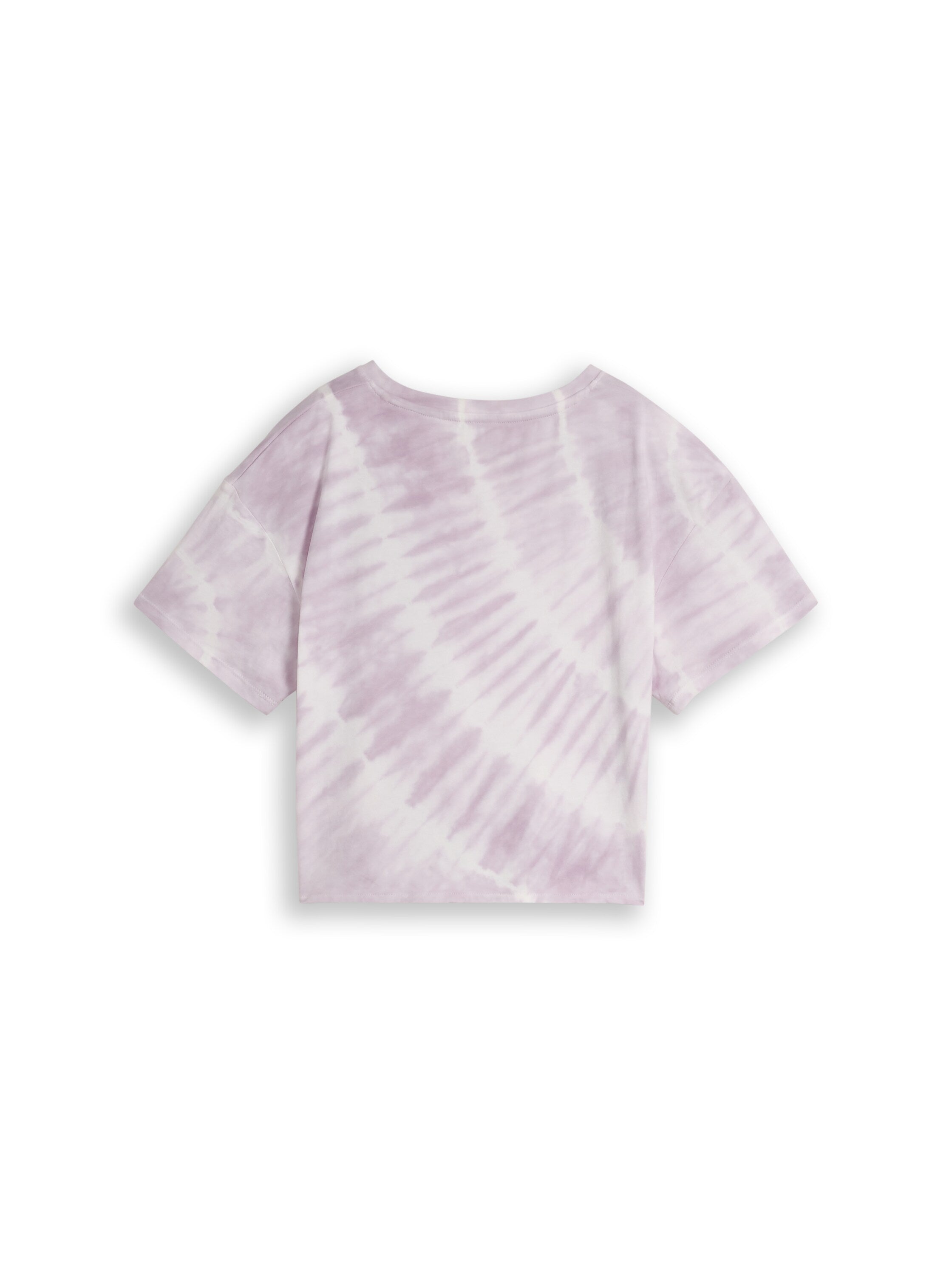 Cropped Batik T-Shirt mit Knoten-Detail