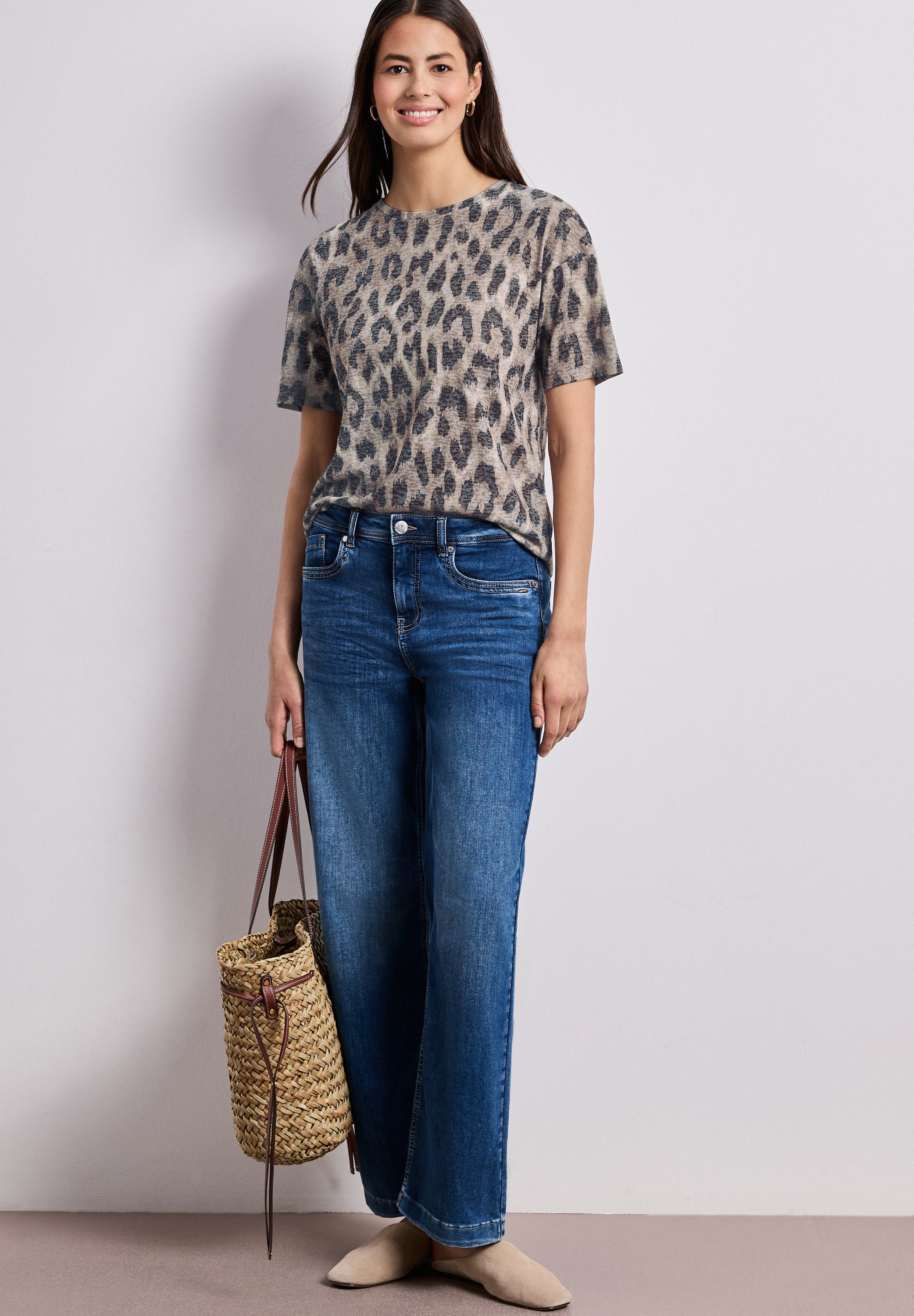Shirt im Ausbrenner-Look mit Print