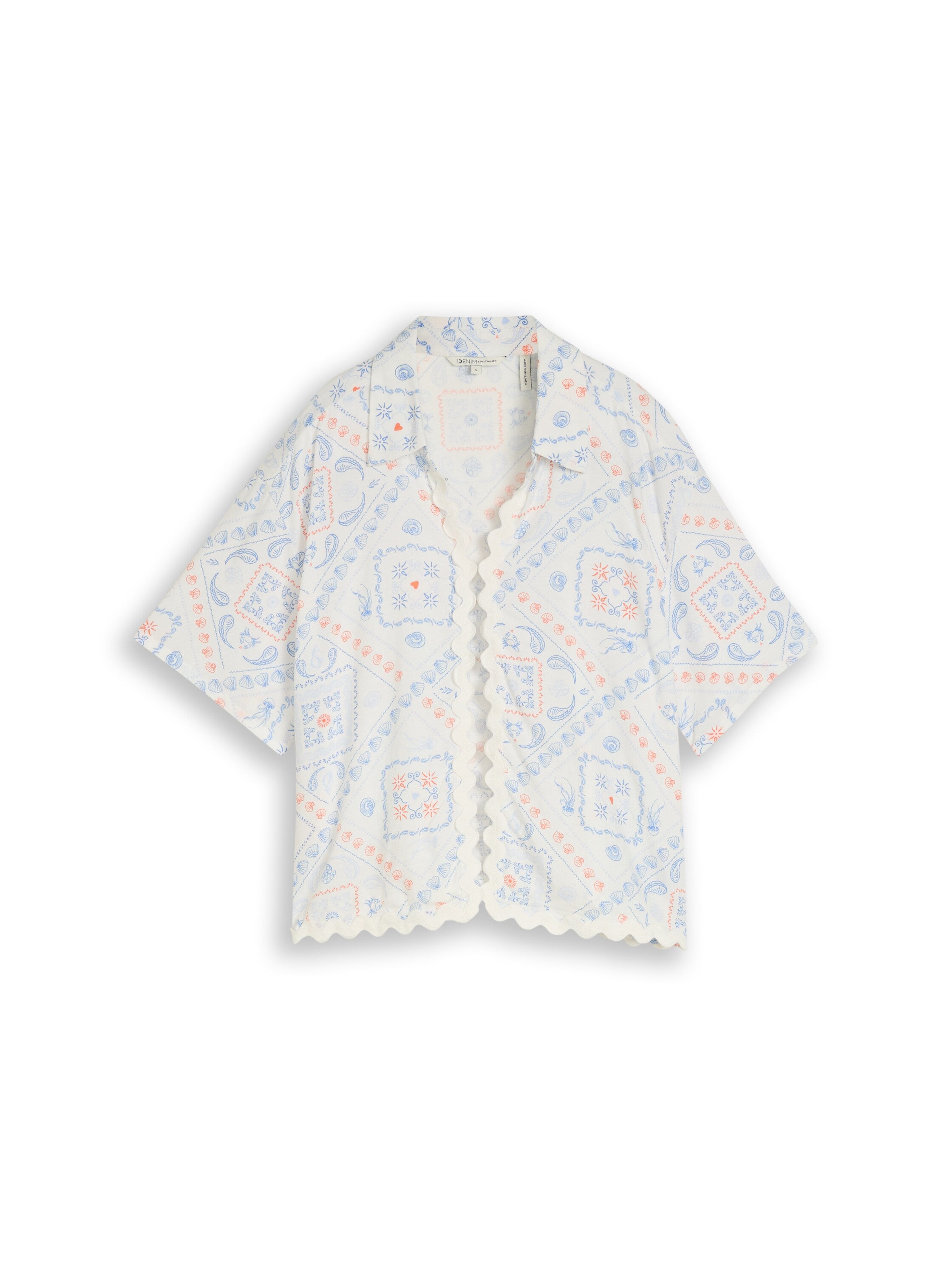 Boxy Fit Bluse mit Leinenanteil