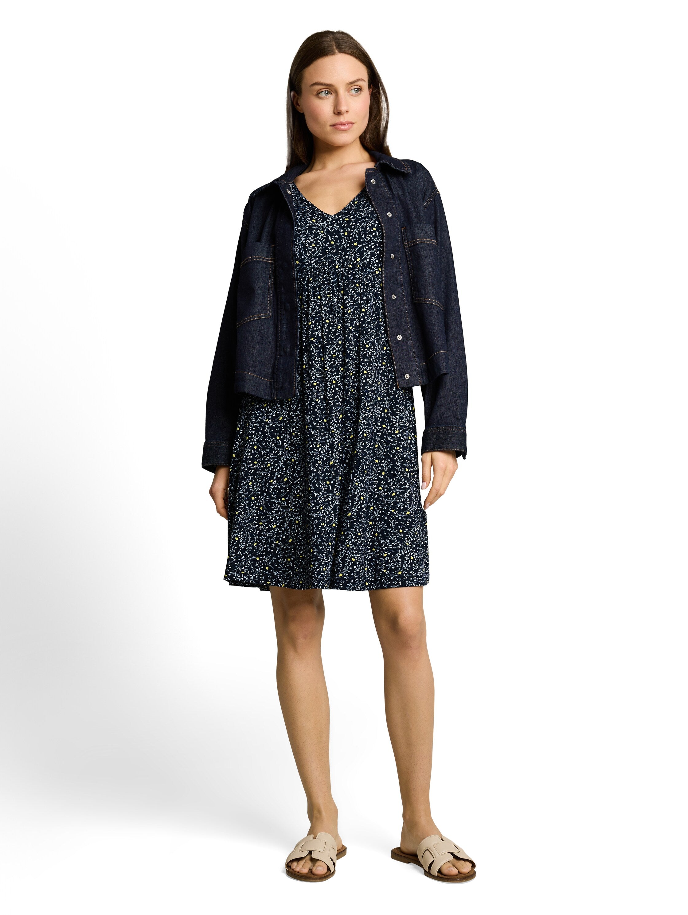 Jerseykleid mit V-Ausschnitt