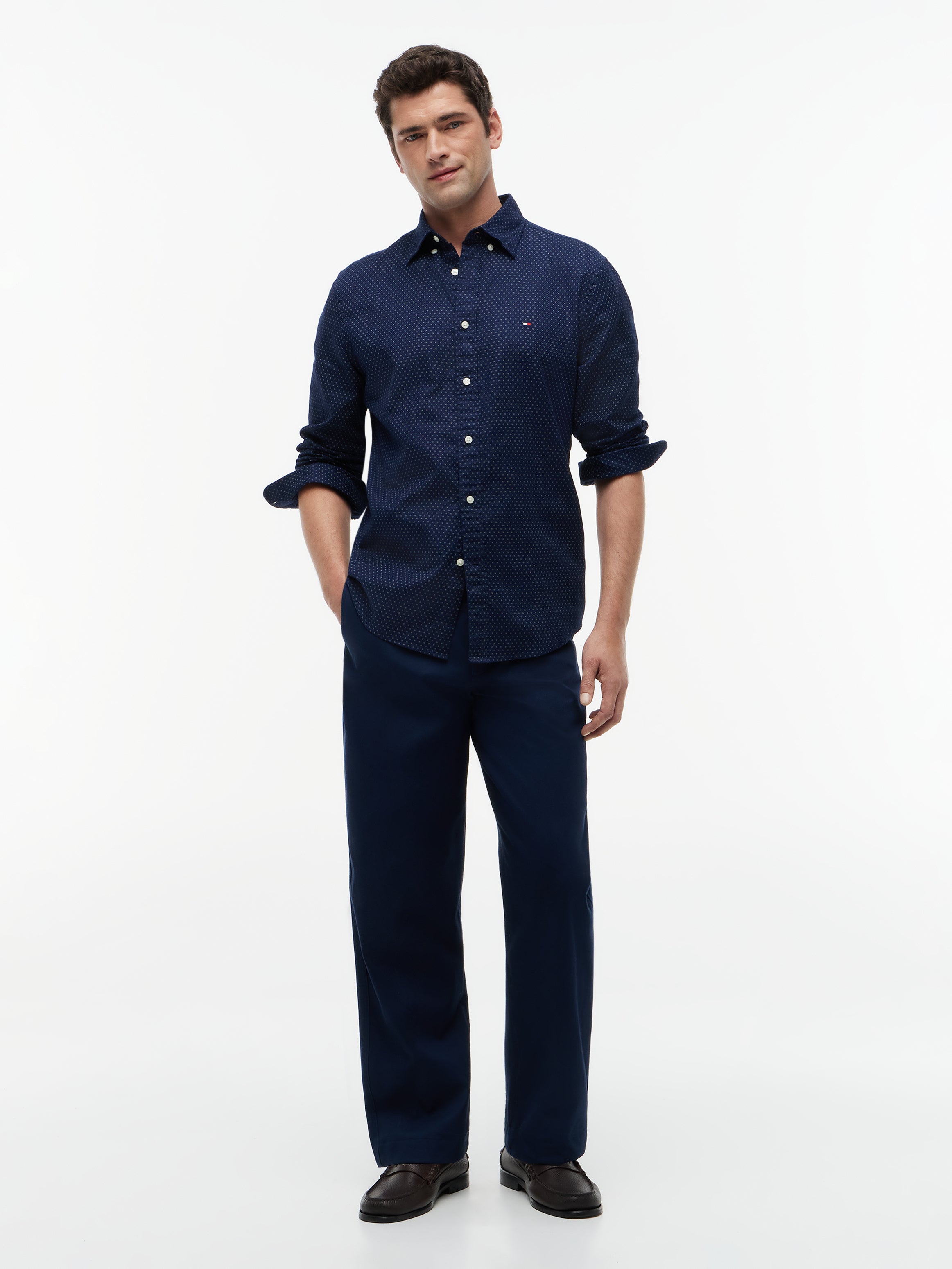 FLEX POPLIN MINI PRINT SHIRT