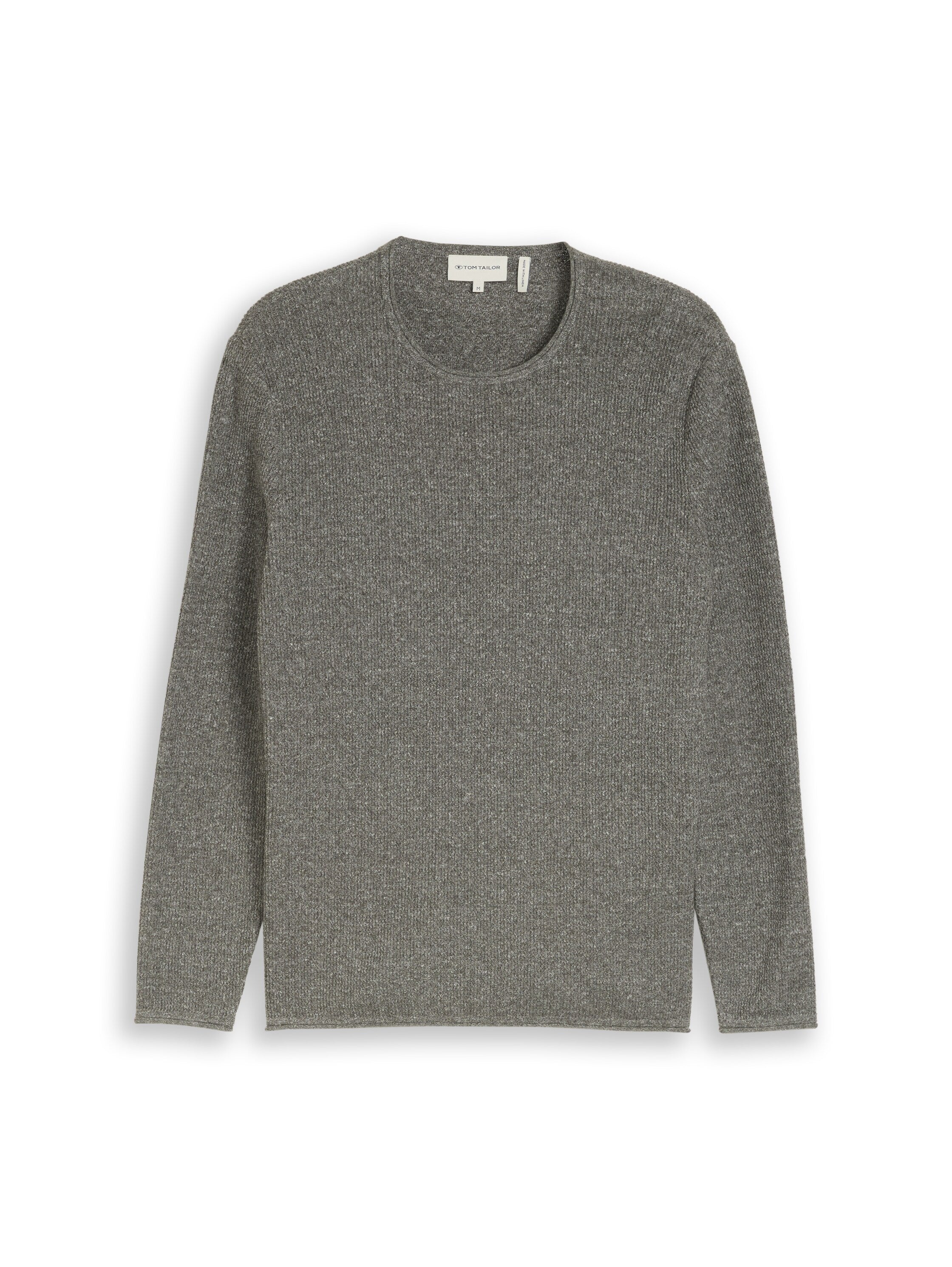 Strickpullover mit Leinenanteil