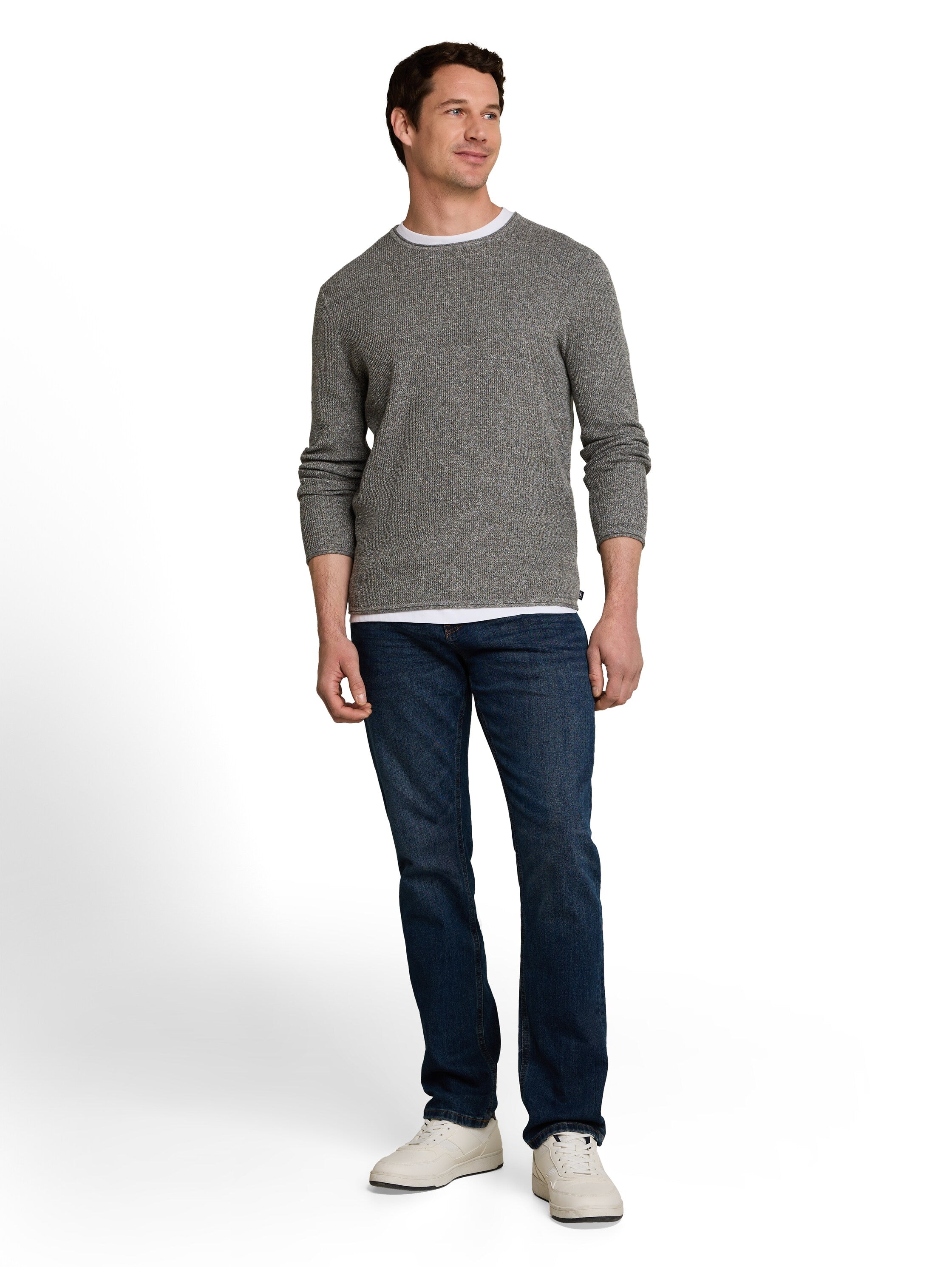 Strickpullover mit Leinenanteil