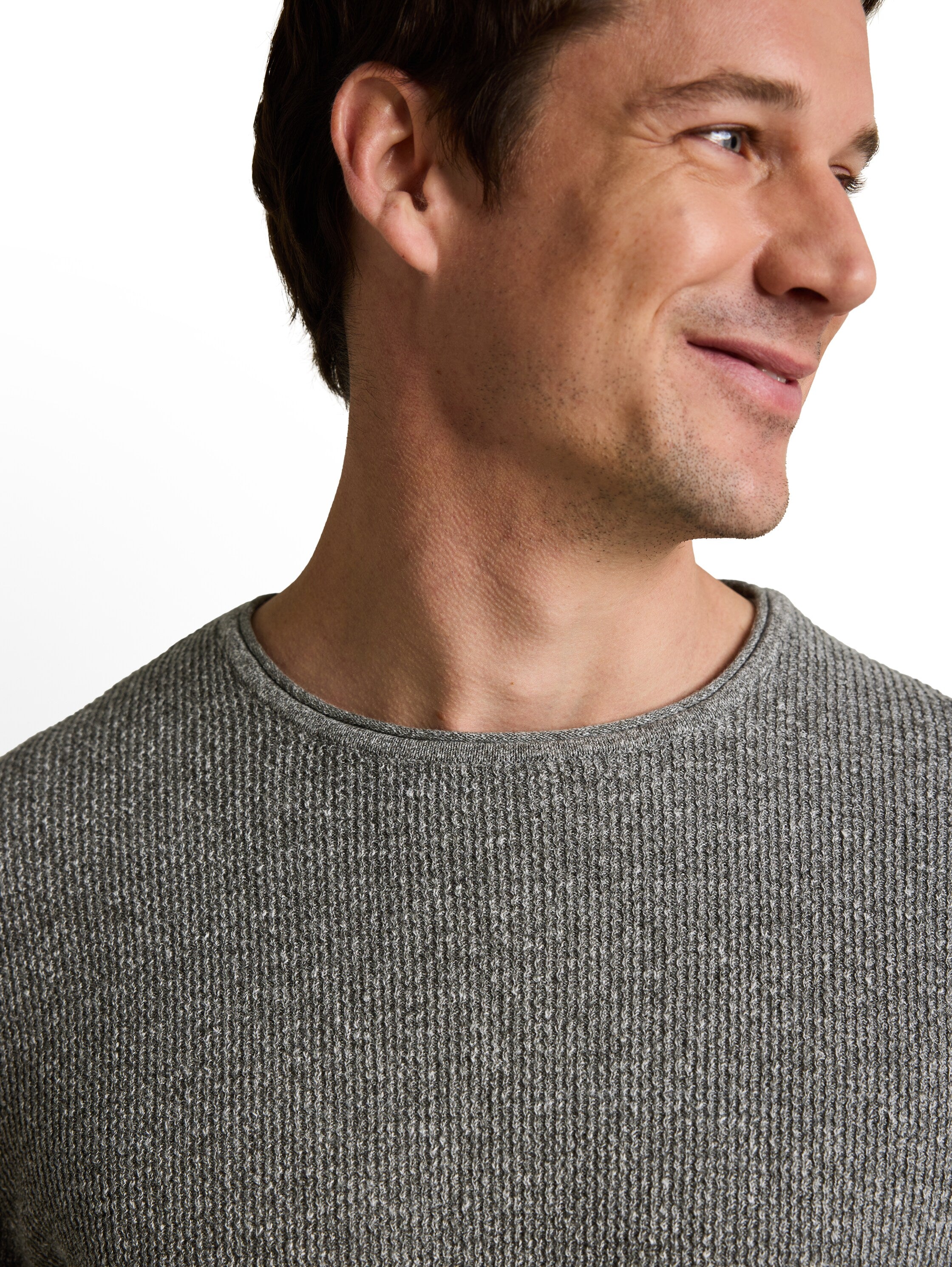 Strickpullover mit Leinenanteil